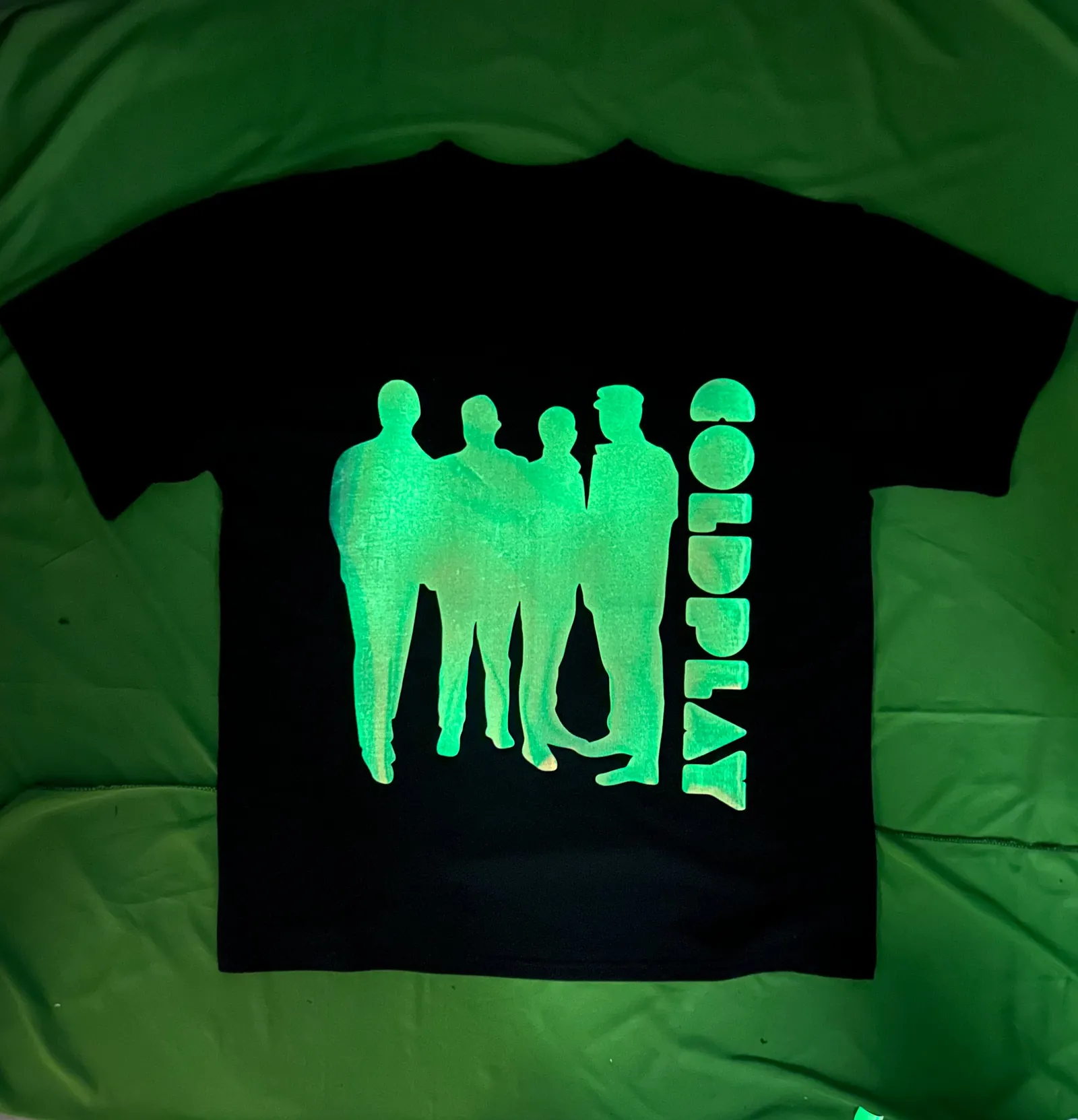 Coldplay 4 people standing Premium French Terry Cotton Glow in dark T-Shirt