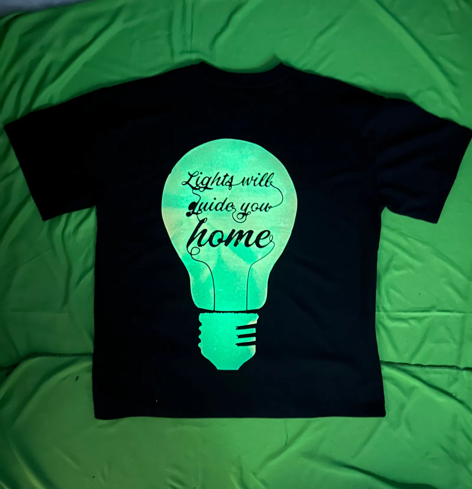 Coldplay Bulb Design Premium French Terry Cotton Glow in dark T-Shirt