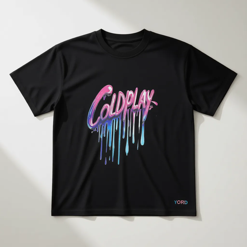 Coldplay Glow In Dark Oversized T-Shirt Front Coldplay Front DTF back Bulb - 240 GSM - alternate view