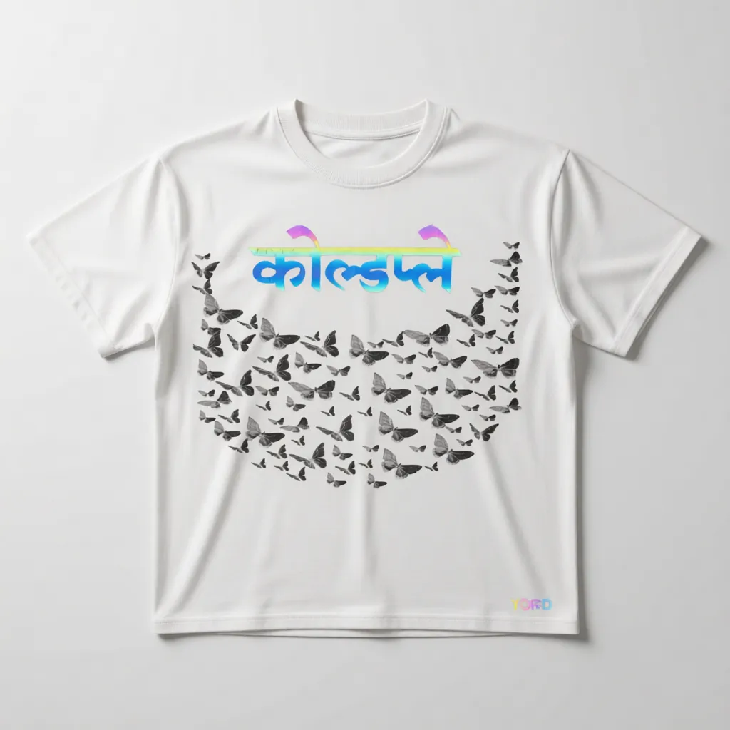 Coldplay Reflective Oversized T-Shirt butterfly reflective - alternate view