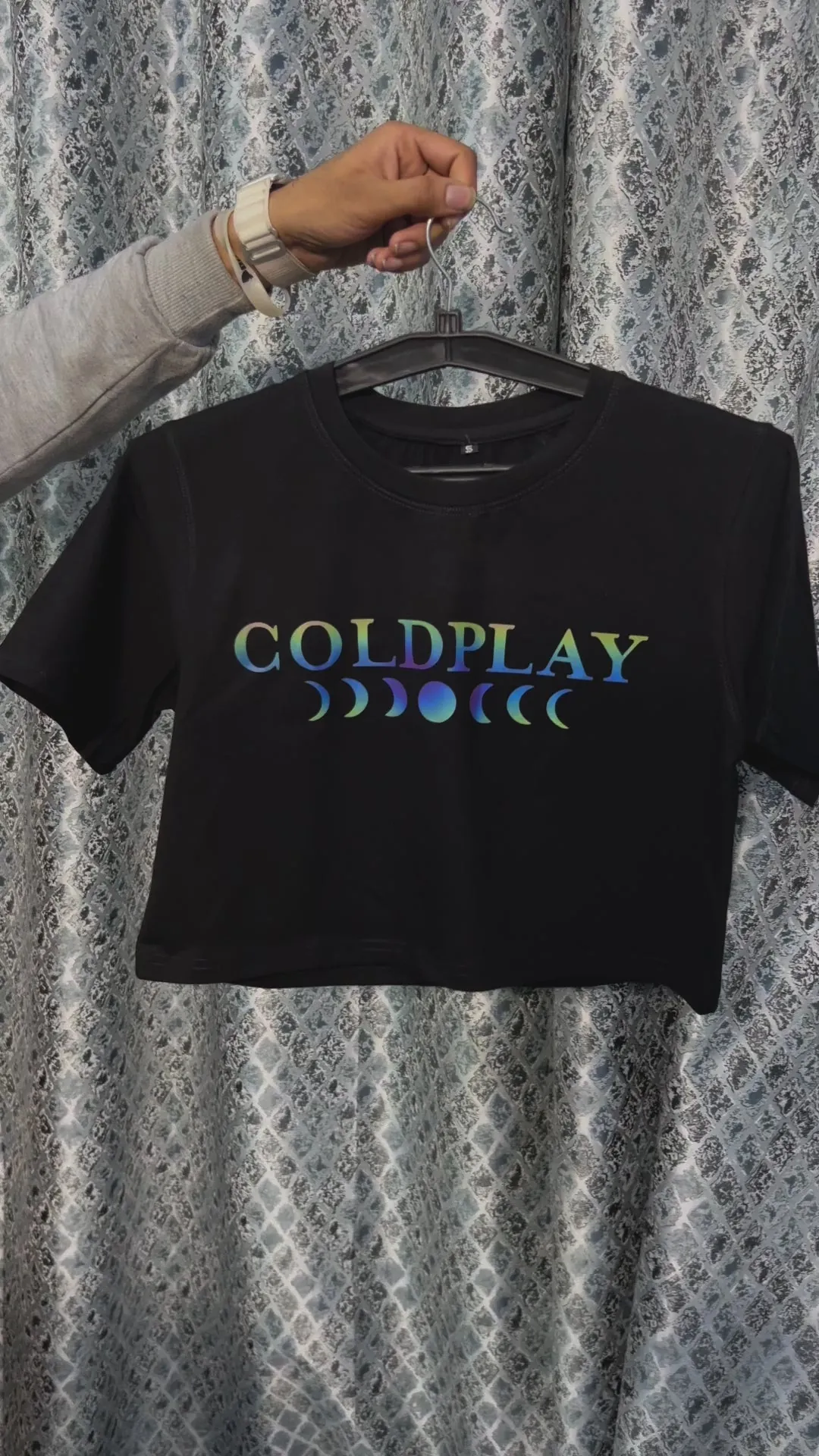 ['Coldplay Half Sleeves Crop Top - Rainbow Reflective by YORD (T-Shirts) - photo 1 of 4', 'Coldplay Half Sleeves Crop Top - Rainbow Reflective by YORD (T-Shirts) - photo 2 of 4', 'Coldplay Half Sleeves Crop Top - Rainbow Reflective by YORD (T-Shirts) - photo 3 of 4', 'Coldplay Half Sleeves Crop Top - Rainbow Reflective by YORD (T-Shirts) - photo 4 of 4']