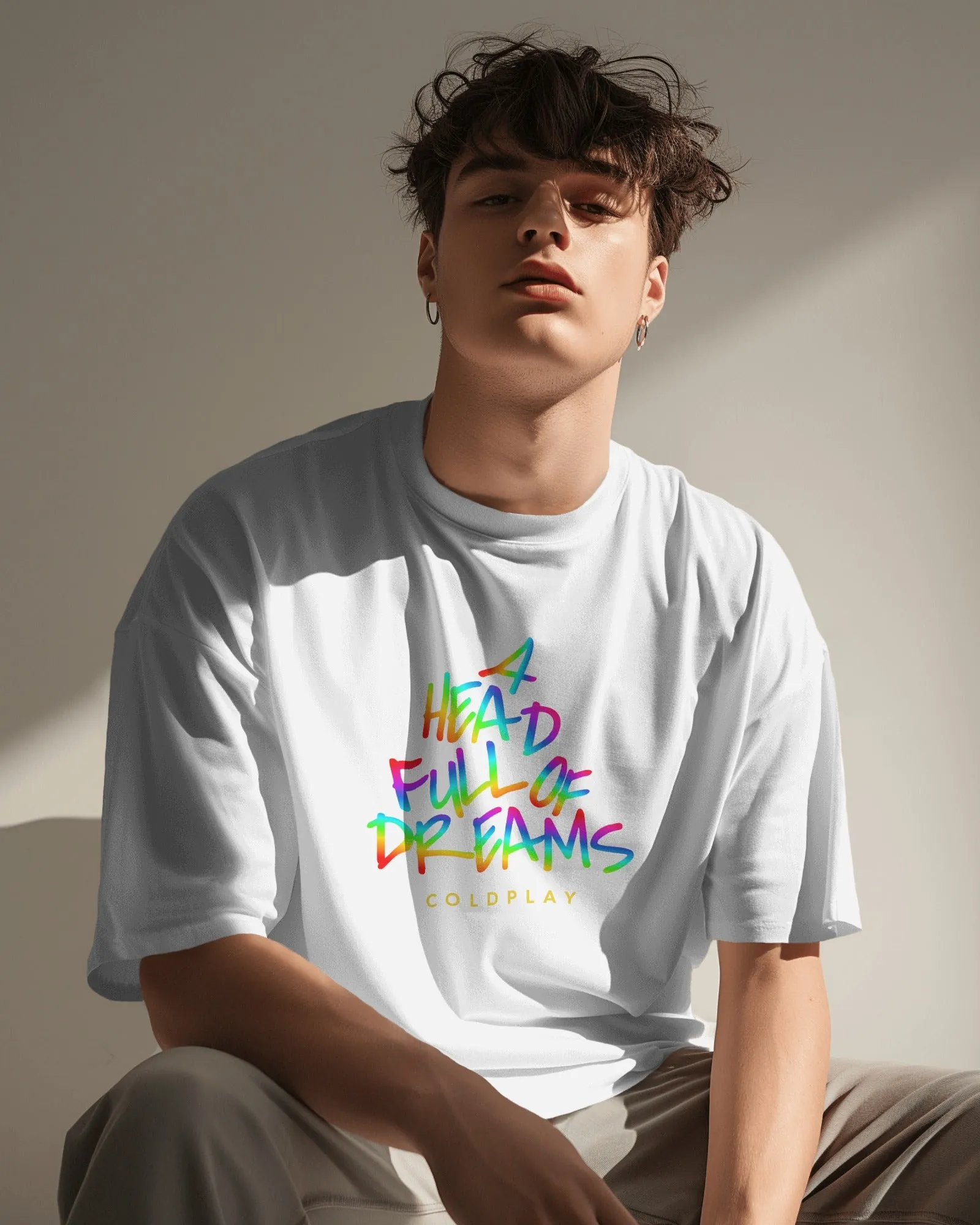 Coldplay Oversize French Terry Cotton T-shirt - Premium Luxury Concert Wear - alternate view