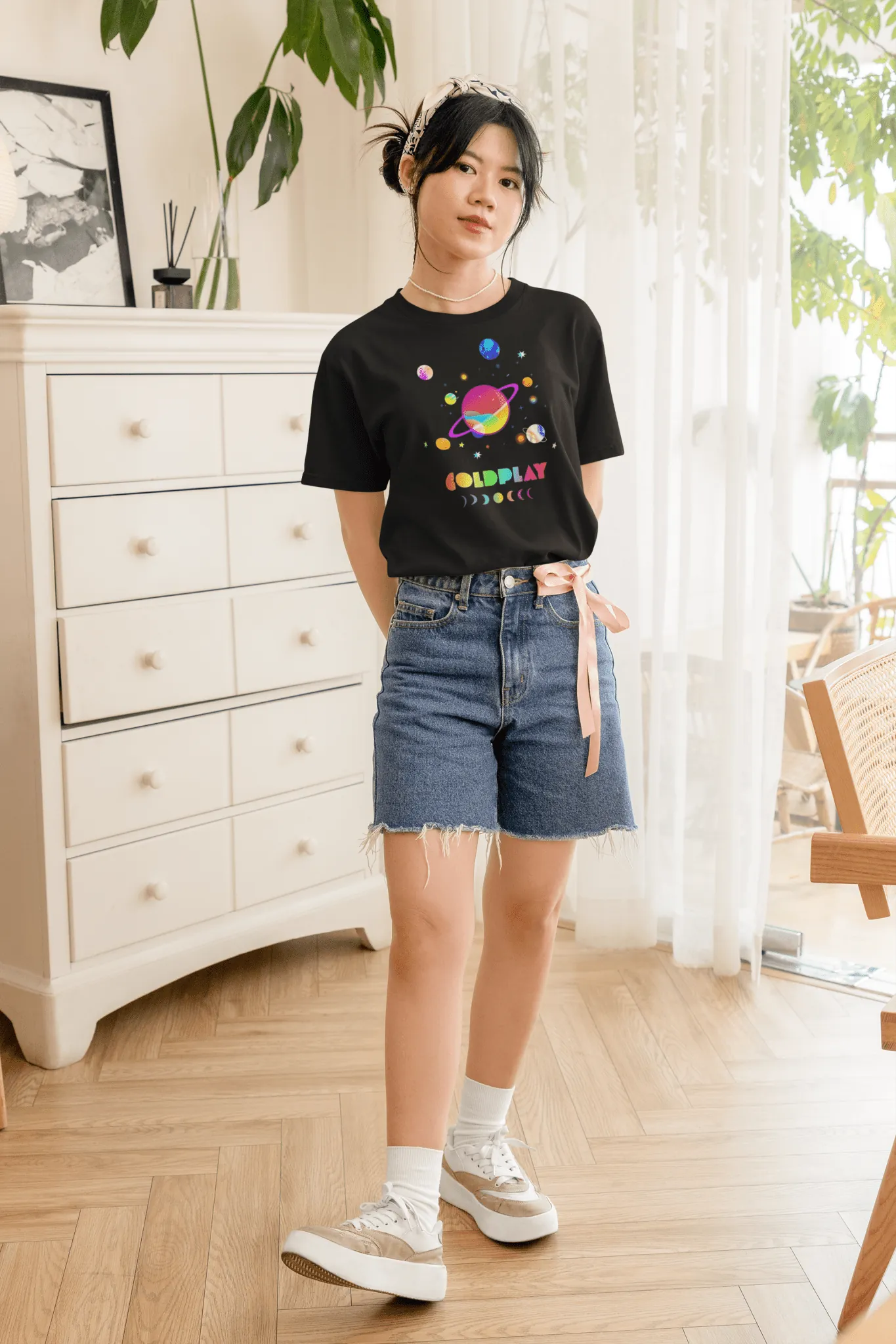 Coldplay Oversized French Terry Cotton T-Shirt - Premium Luxury Concert Wear - alternate view