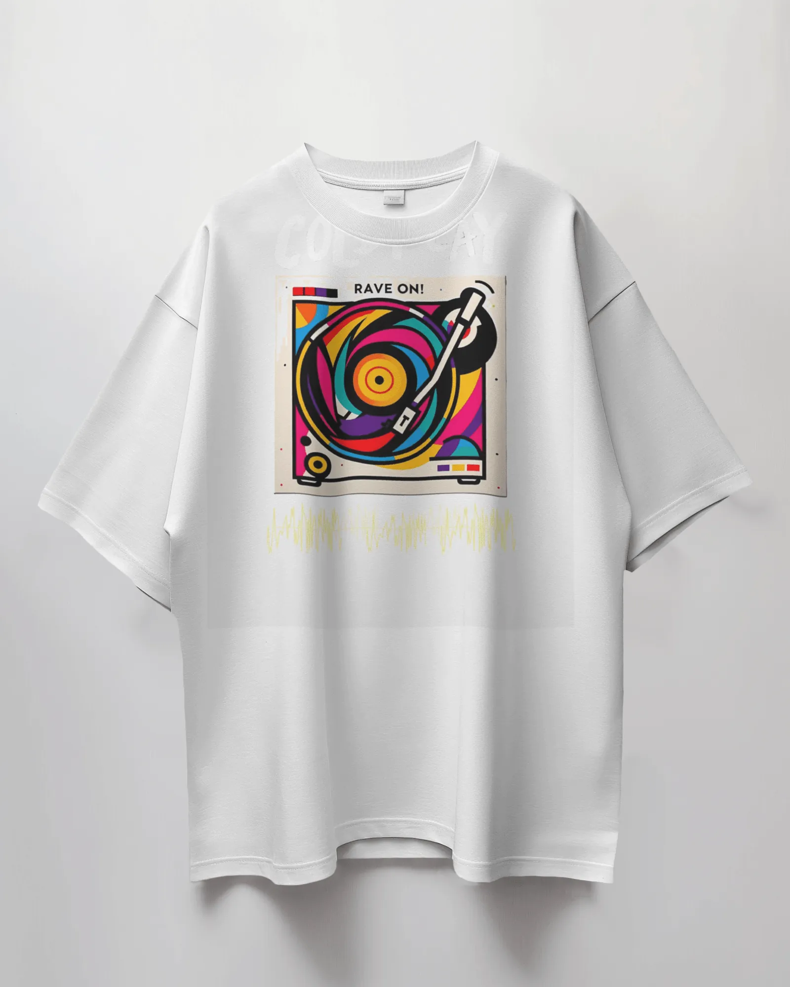 Coldplay Premium Oversize French Terry Cotton T-Shirt – Rave On Design (240 GSM)