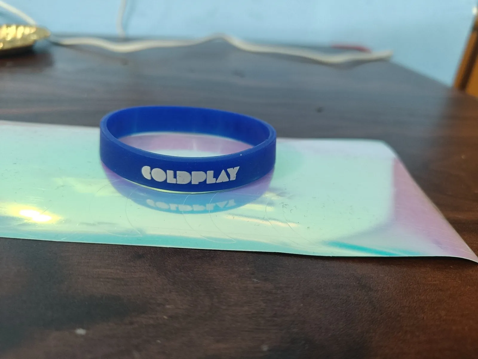 Coldplay Wristband Set - Blue with White Print (Pack of 2) - alternate view