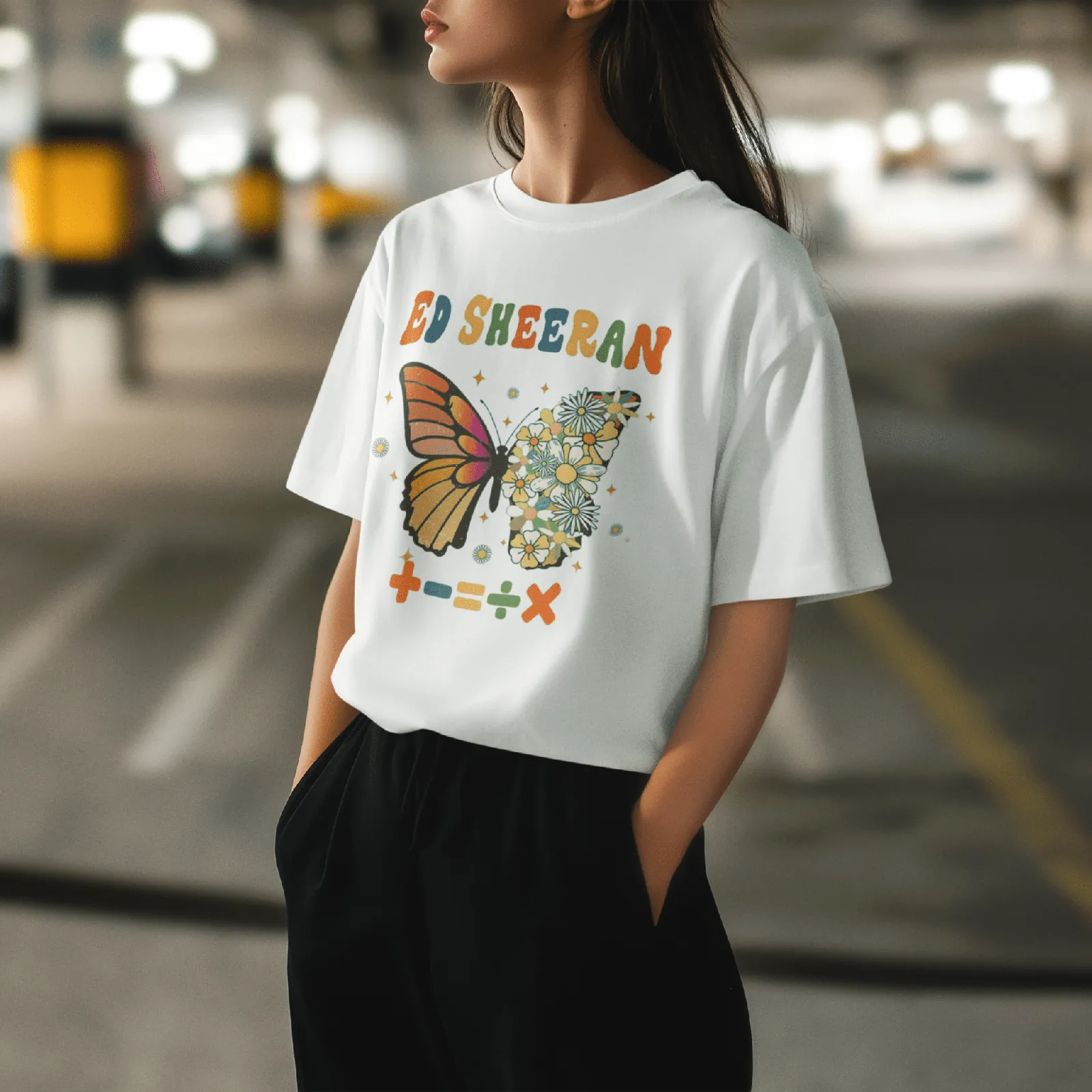 Ed Sheeran Butterfly Edition Premium Oversized French Terry Cotton T-Shirt - Limited Concert Series - alternate view
