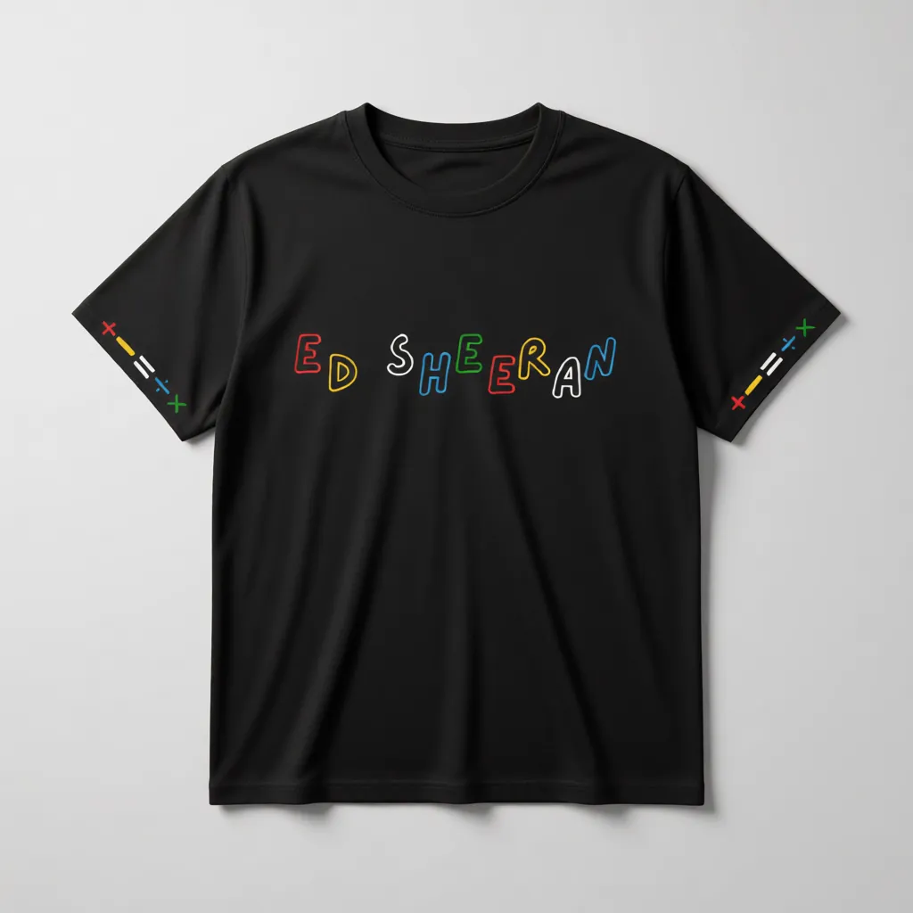 Ed Sheeran Limited Edition Oversized Concert T-Shirt - Multicolor Logo Design - alternate view