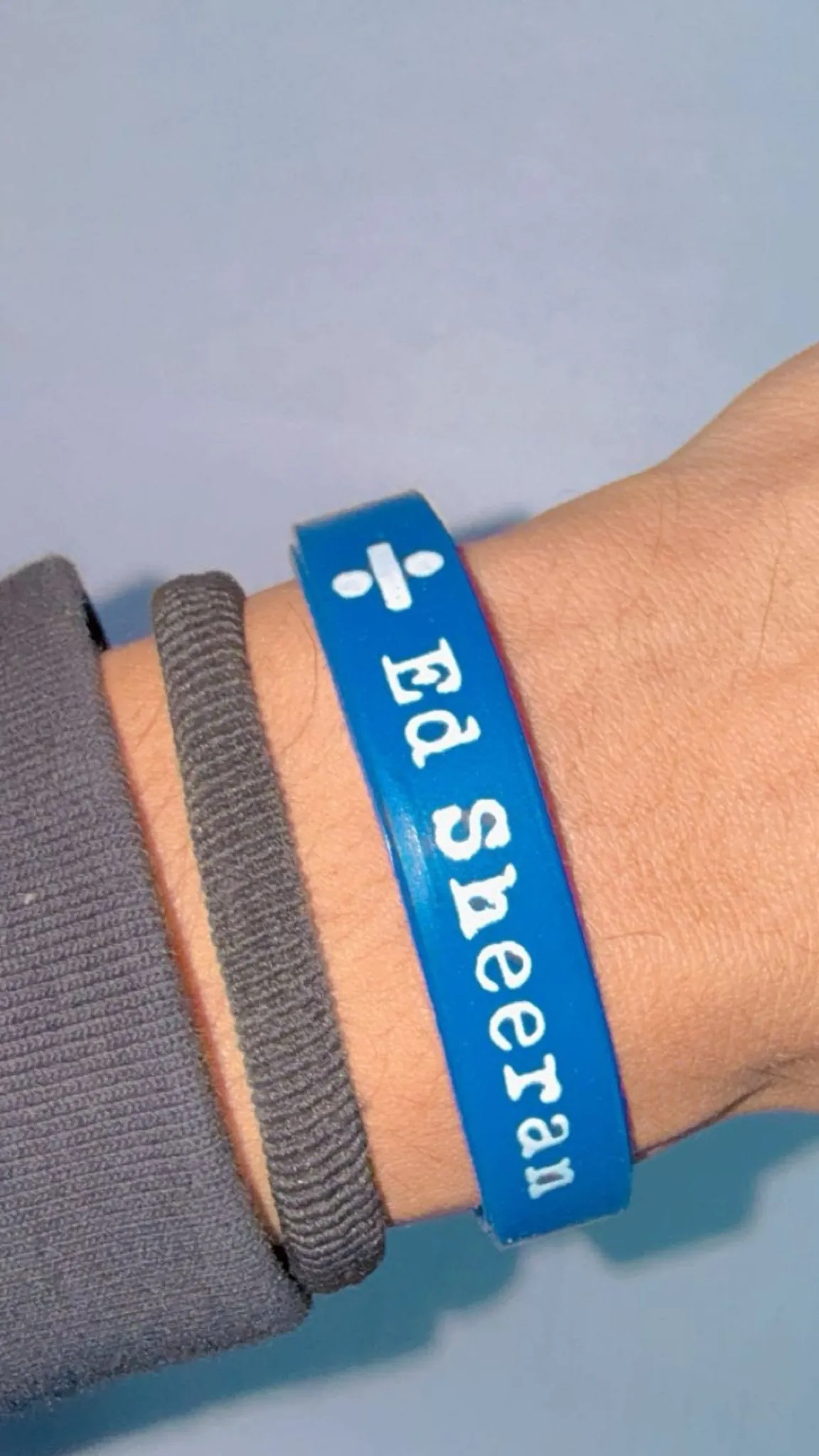 Ed Sheeran Wristband Set - Blue with White Print (Pack of 2) - alternate view