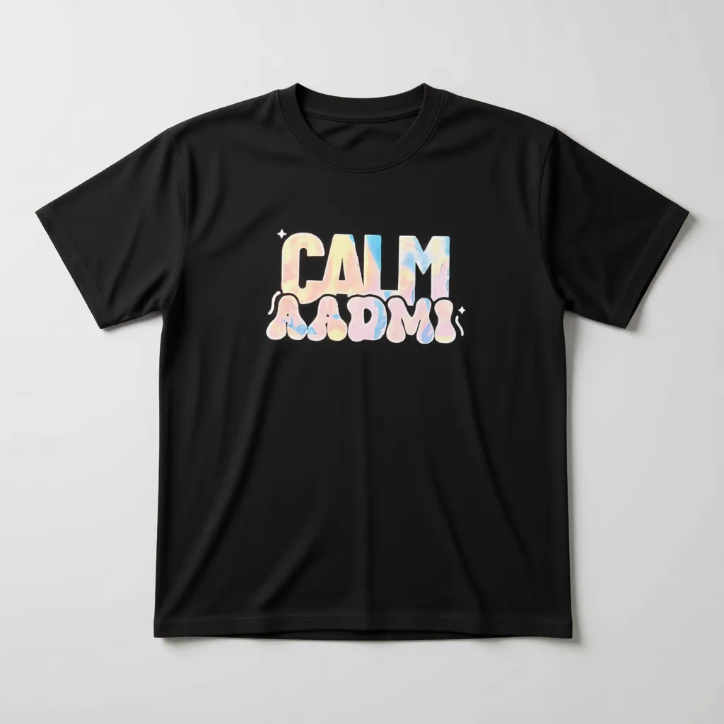 Calm Aadmi - Men's Tshirt with Holographic print - alternate view
