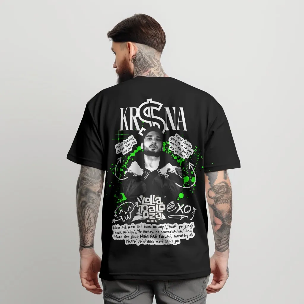 ['KR$NA Premium Oversized T-shirt – Lollapalooza India Edition by YORD (T-Shirts) - photo 1 of 4', 'KR$NA Premium Oversized T-shirt – Lollapalooza India Edition by YORD (T-Shirts) - photo 2 of 4', 'KR$NA Premium Oversized T-shirt – Lollapalooza India Edition by YORD (T-Shirts) - photo 3 of 4', 'KR$NA Premium Oversized T-shirt – Lollapalooza India Edition by YORD (T-Shirts) - photo 4 of 4']