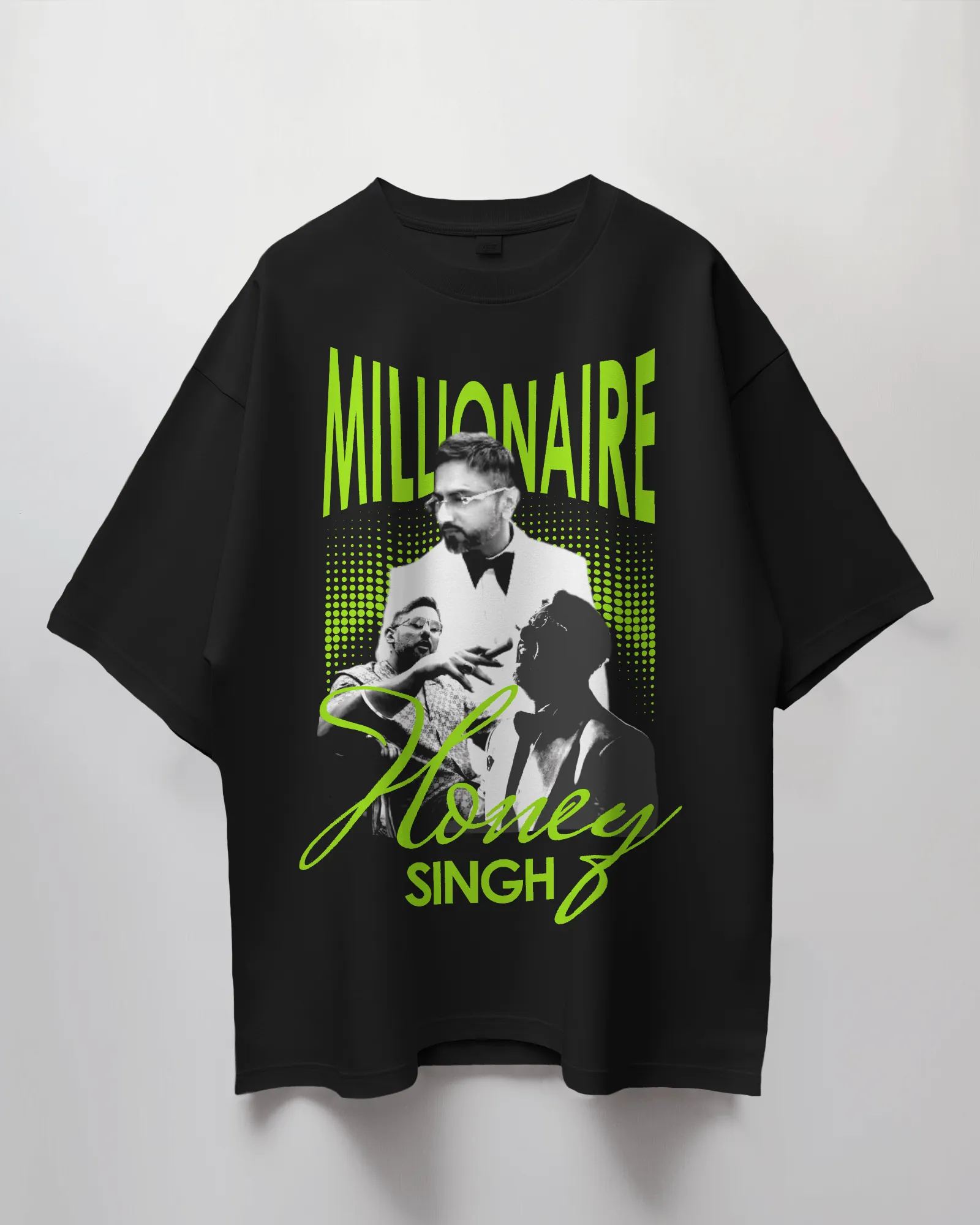 MILLIONAIRE Honey Singh Signature Collection Premium Oversized T-Shirt - Concert Merchandise   With TWO Fridge Magnets FREE!