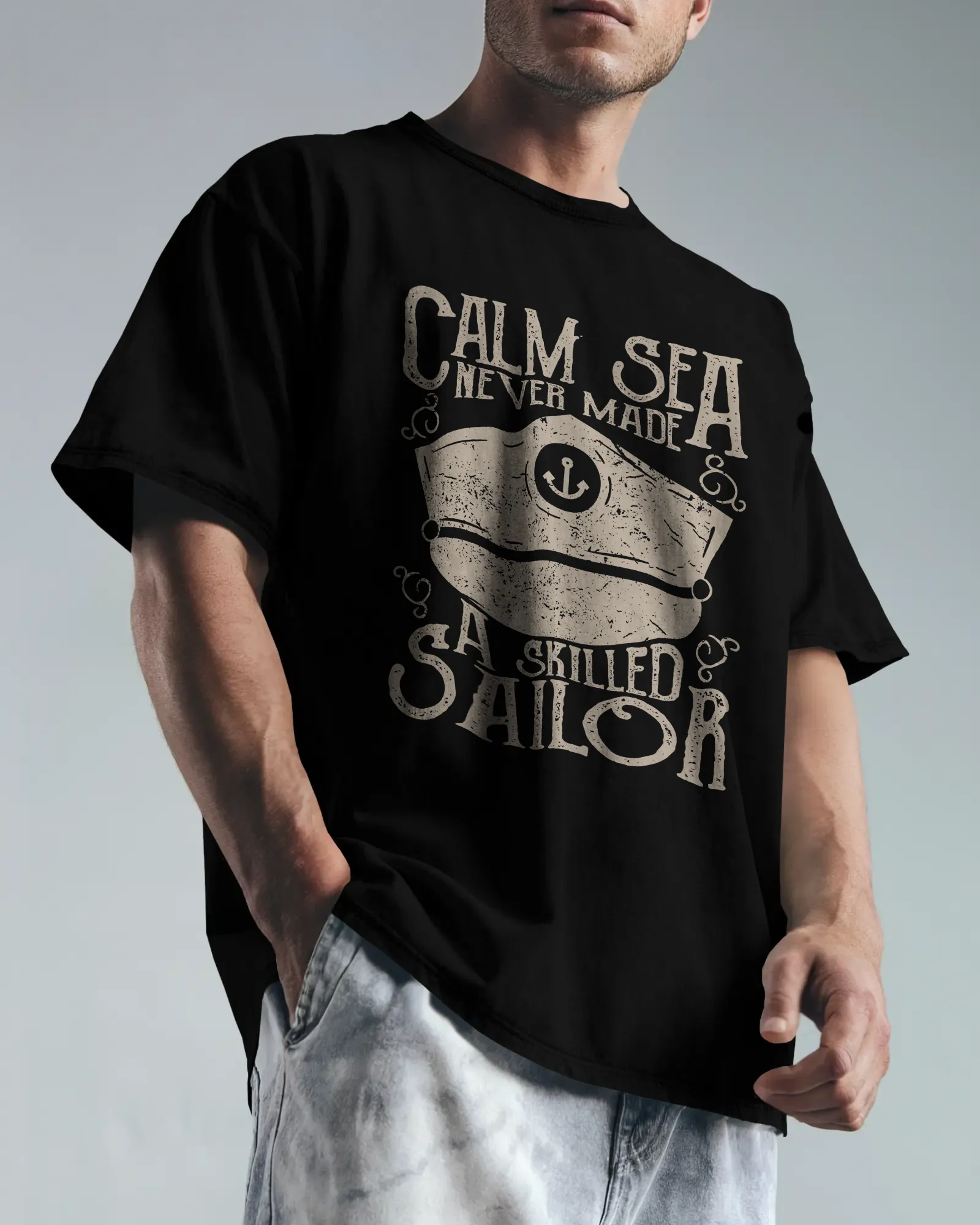 ["Premium 'Calm Sea Never Made A Skilled Sailor' Oversized T-Shirt by YORD (T-Shirts) - photo 1 of 7", "Premium 'Calm Sea Never Made A Skilled Sailor' Oversized T-Shirt by YORD (T-Shirts) - photo 2 of 7", "Premium 'Calm Sea Never Made A Skilled Sailor' Oversized T-Shirt by YORD (T-Shirts) - photo 3 of 7", "Premium 'Calm Sea Never Made A Skilled Sailor' Oversized T-Shirt by YORD (T-Shirts) - photo 4 of 7", "Premium 'Calm Sea Never Made A Skilled Sailor' Oversized T-Shirt by YORD (T-Shirts) - photo 5 of 7", "
