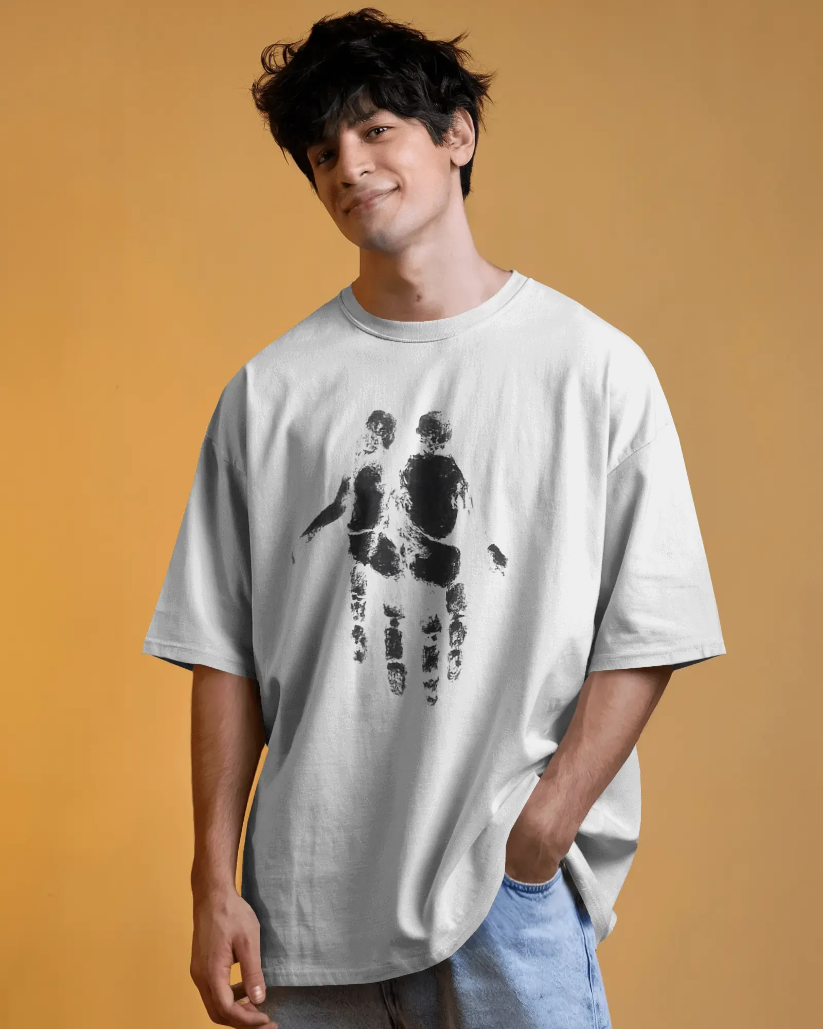Premium Chill Out & Get Grimey Oversized Graphic T-Shirt - alternate view