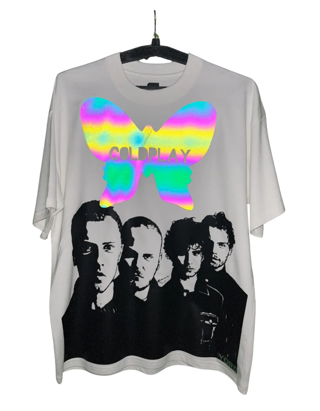 Coldplay Holographic Butterfly Oversized T-Shirt