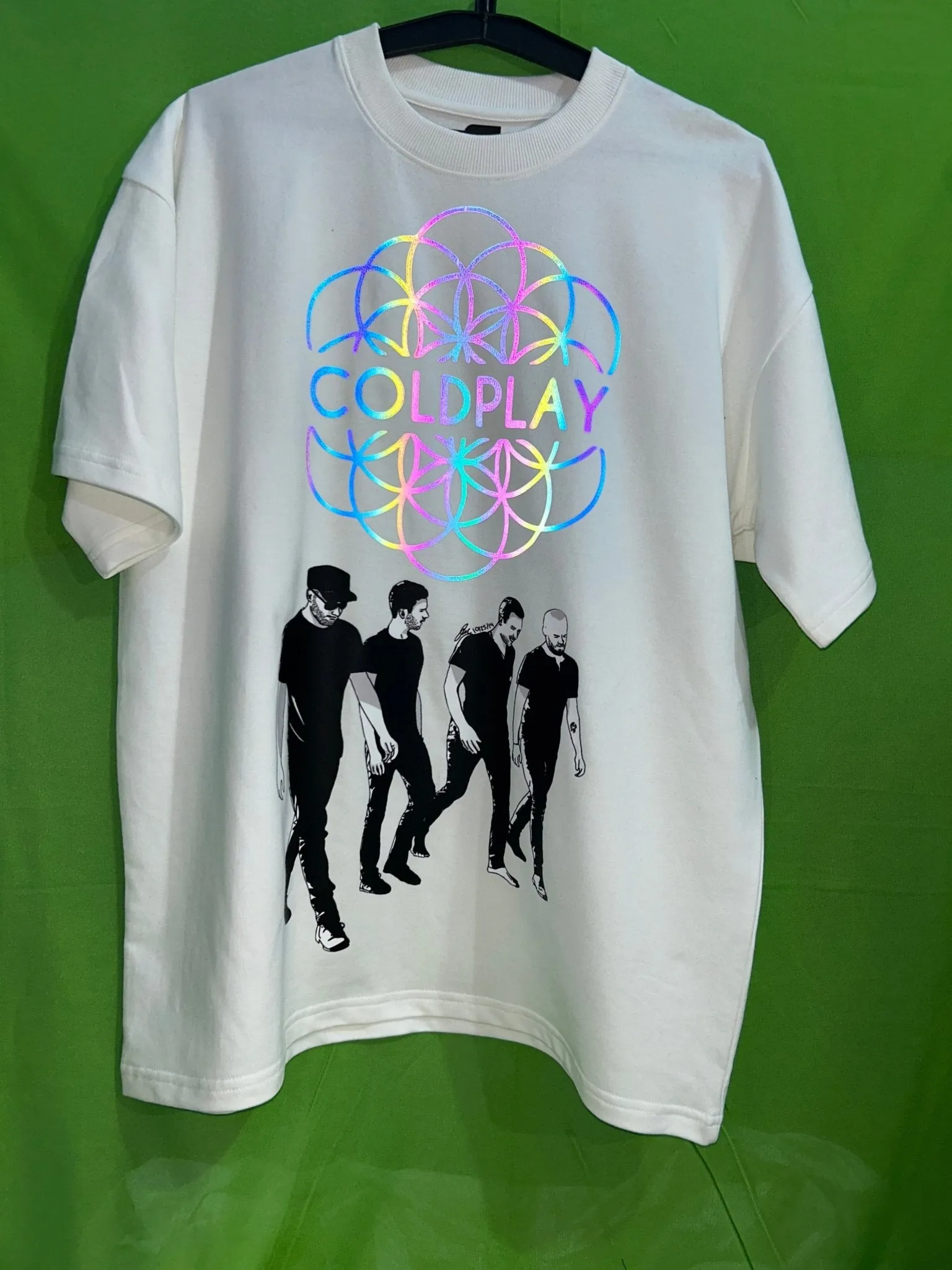 Premium Coldplay Rainbow Reflector Logo Concert T-Shirt - Luxury Oversized French Terry Cotton