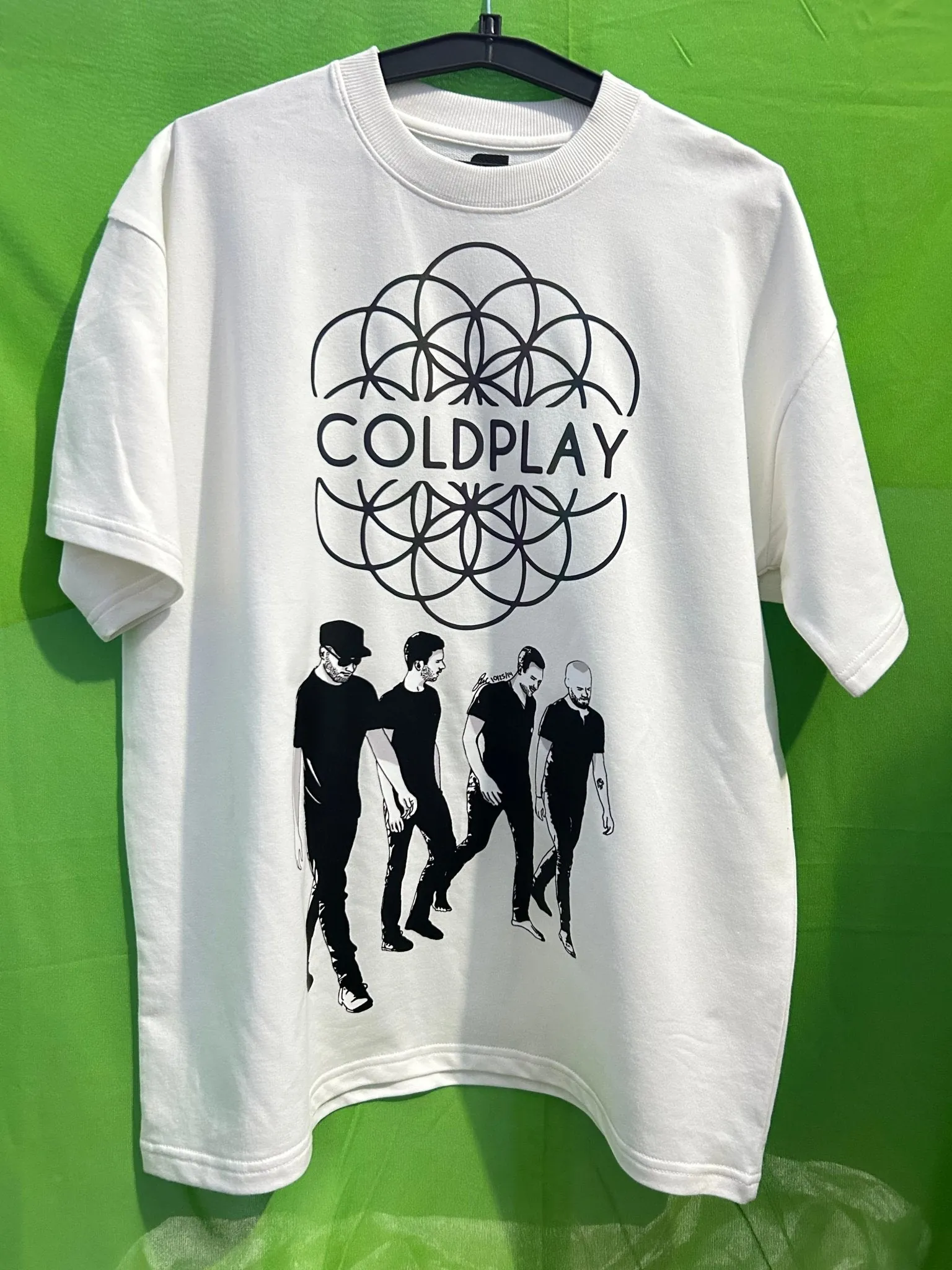 Premium Coldplay Rainbow Reflector Logo Concert T-Shirt - Luxury Oversized French Terry Cotton - alternate view