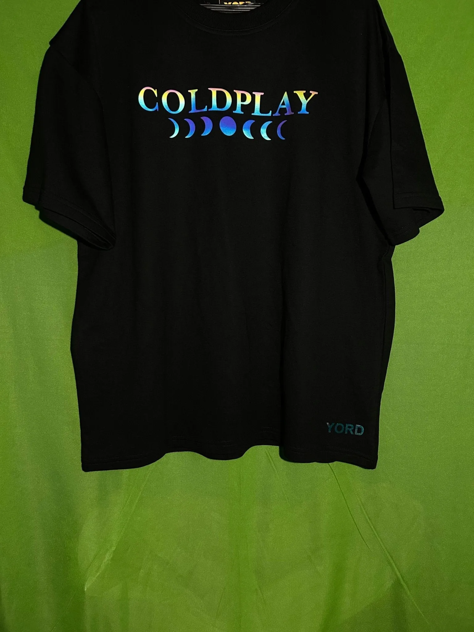 Premium Coldplay Moon Phases Rainbow Reflector T-Shirt - Luxury Oversized Concert Edition
