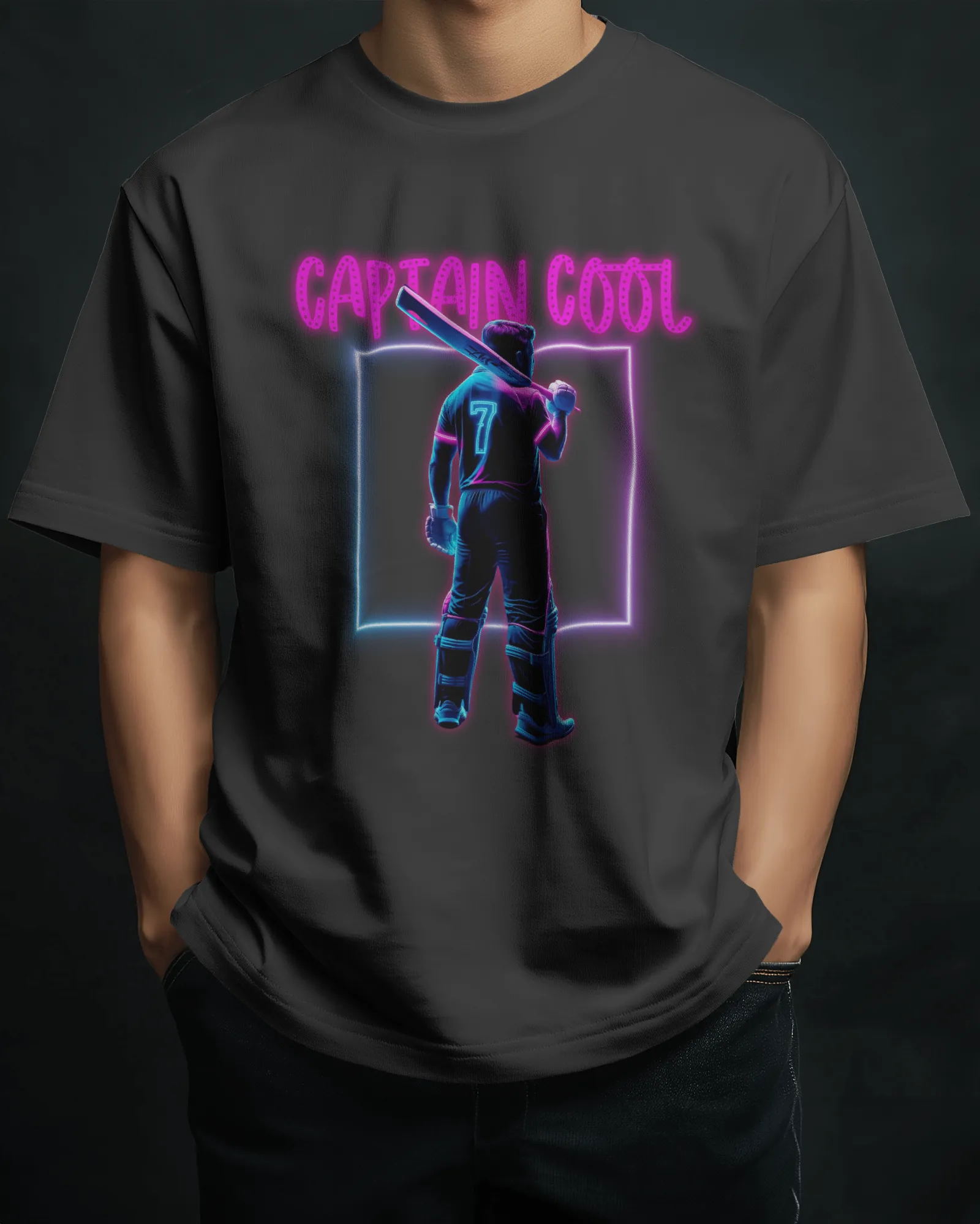 Premium CSK Captain Cool Glow In Dark Oversized T-shirt - alternate view