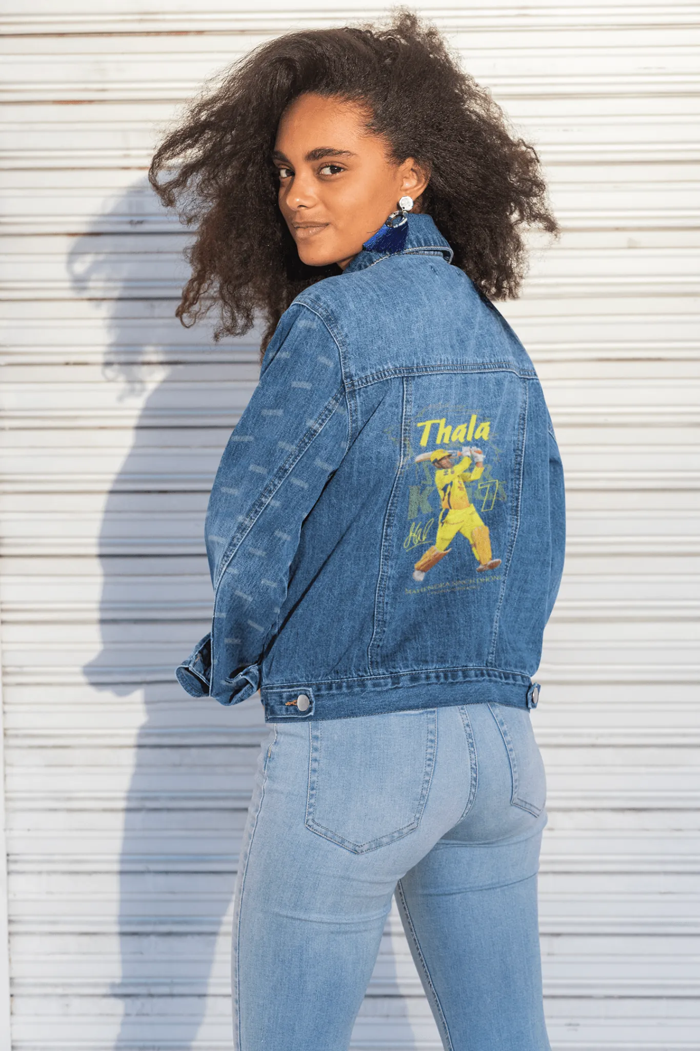 ['Premium CSK Thala Tribute Hand-Painted Denim Jacket by YORD (Denim) - photo 1 of 8', 'Premium CSK Thala Tribute Hand-Painted Denim Jacket by YORD (Denim) - photo 2 of 8', 'Premium CSK Thala Tribute Hand-Painted Denim Jacket by YORD (Denim) - photo 3 of 8', 'Premium CSK Thala Tribute Hand-Painted Denim Jacket by YORD (Denim) - photo 4 of 8', 'Premium CSK Thala Tribute Hand-Painted Denim Jacket by YORD (Denim) - photo 5 of 8', 'Premium CSK Thala Tribute Hand-Painted Denim Jacket by YORD (Denim) - photo 6 of