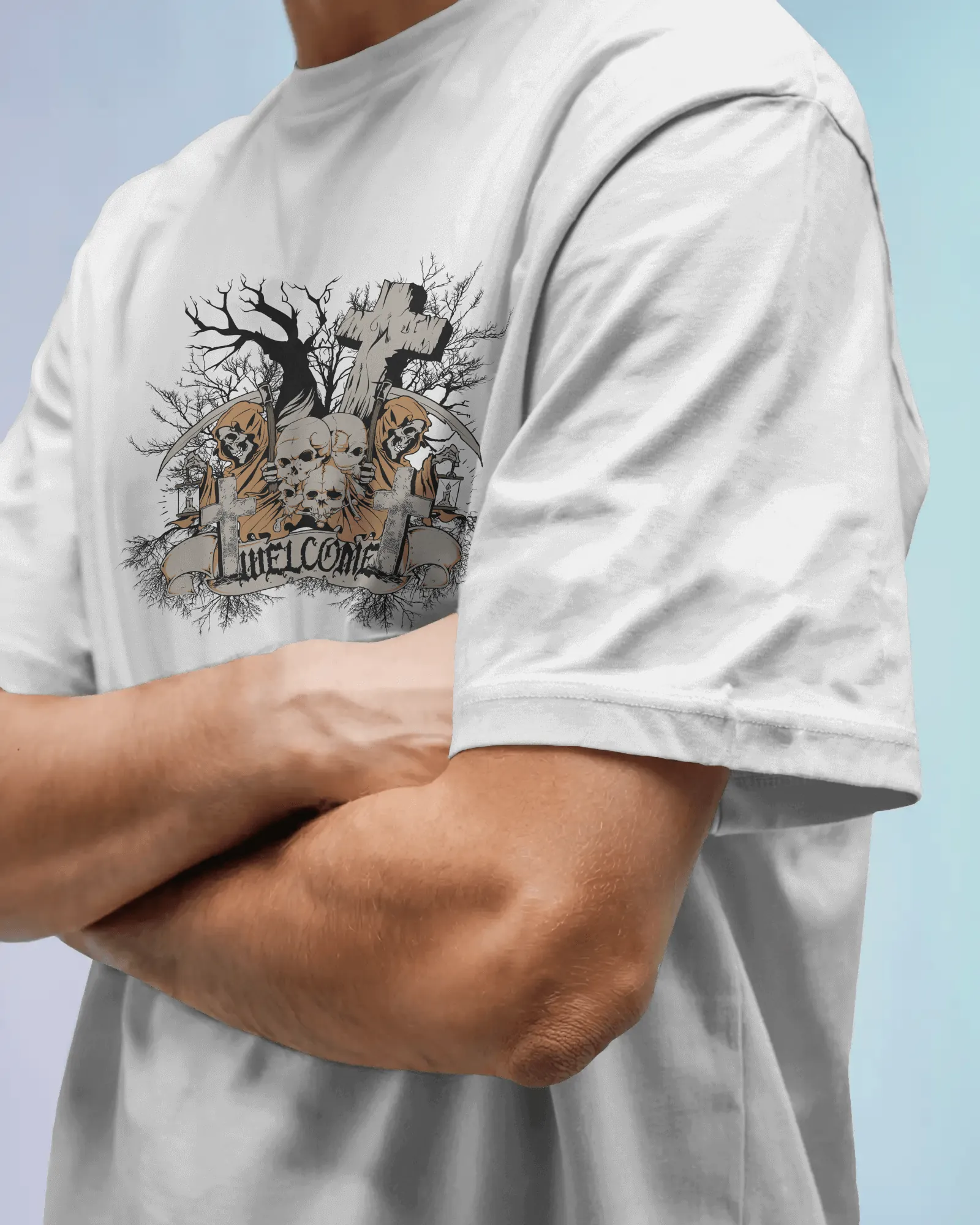 ["Premium Grim Reaper 'Unwelcome' Oversized Gothic T-shirt by YORD (T-Shirts) - photo 1 of 10", "Premium Grim Reaper 'Unwelcome' Oversized Gothic T-shirt by YORD (T-Shirts) - photo 2 of 10", "Premium Grim Reaper 'Unwelcome' Oversized Gothic T-shirt by YORD (T-Shirts) - photo 3 of 10", "Premium Grim Reaper 'Unwelcome' Oversized Gothic T-shirt by YORD (T-Shirts) - photo 4 of 10", "Premium Grim Reaper 'Unwelcome' Oversized Gothic T-shirt by YORD (T-Shirts) - photo 5 of 10", "Premium Grim Reaper 'Unwelcome' Ove