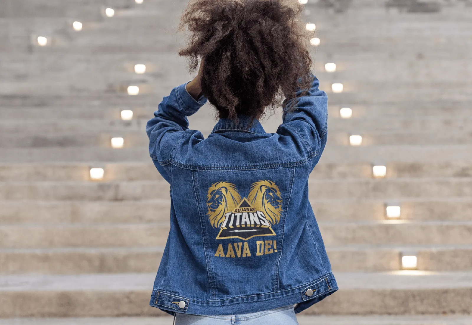 Premium Gujarat Titans IPL Denim Jacket | Exclusive AAVA DE! - alternate view