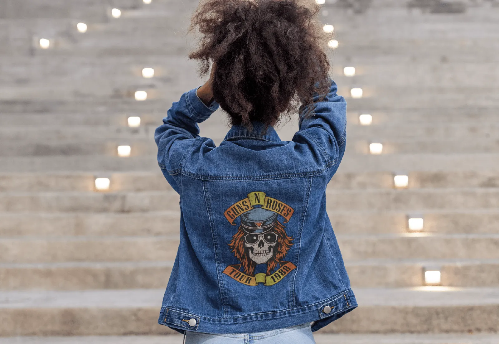 ["Premium Guns N' Roses 1988 Tour Vintage Denim Jacket by YORD (Denim) - photo 1 of 5", "Premium Guns N' Roses 1988 Tour Vintage Denim Jacket by YORD (Denim) - photo 2 of 5", "Premium Guns N' Roses 1988 Tour Vintage Denim Jacket by YORD (Denim) - photo 3 of 5", "Premium Guns N' Roses 1988 Tour Vintage Denim Jacket by YORD (Denim) - photo 4 of 5", "Premium Guns N' Roses 1988 Tour Vintage Denim Jacket by YORD (Denim) - photo 5 of 5"]