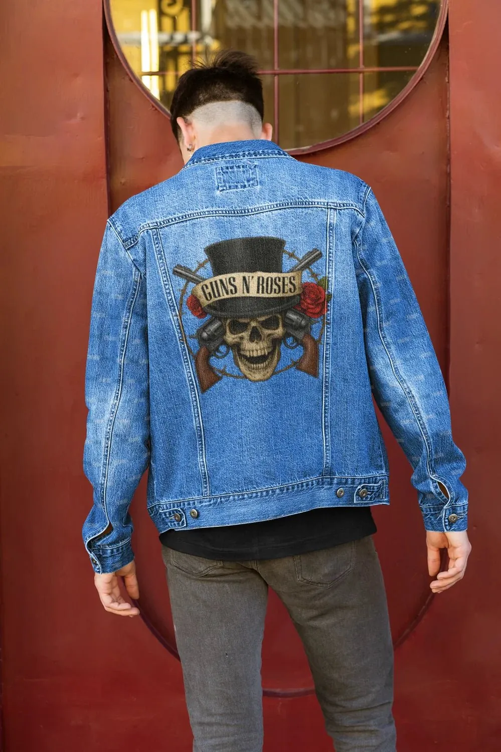 Premium Guns N' Roses Iconic Skull Logo Denim Jacket