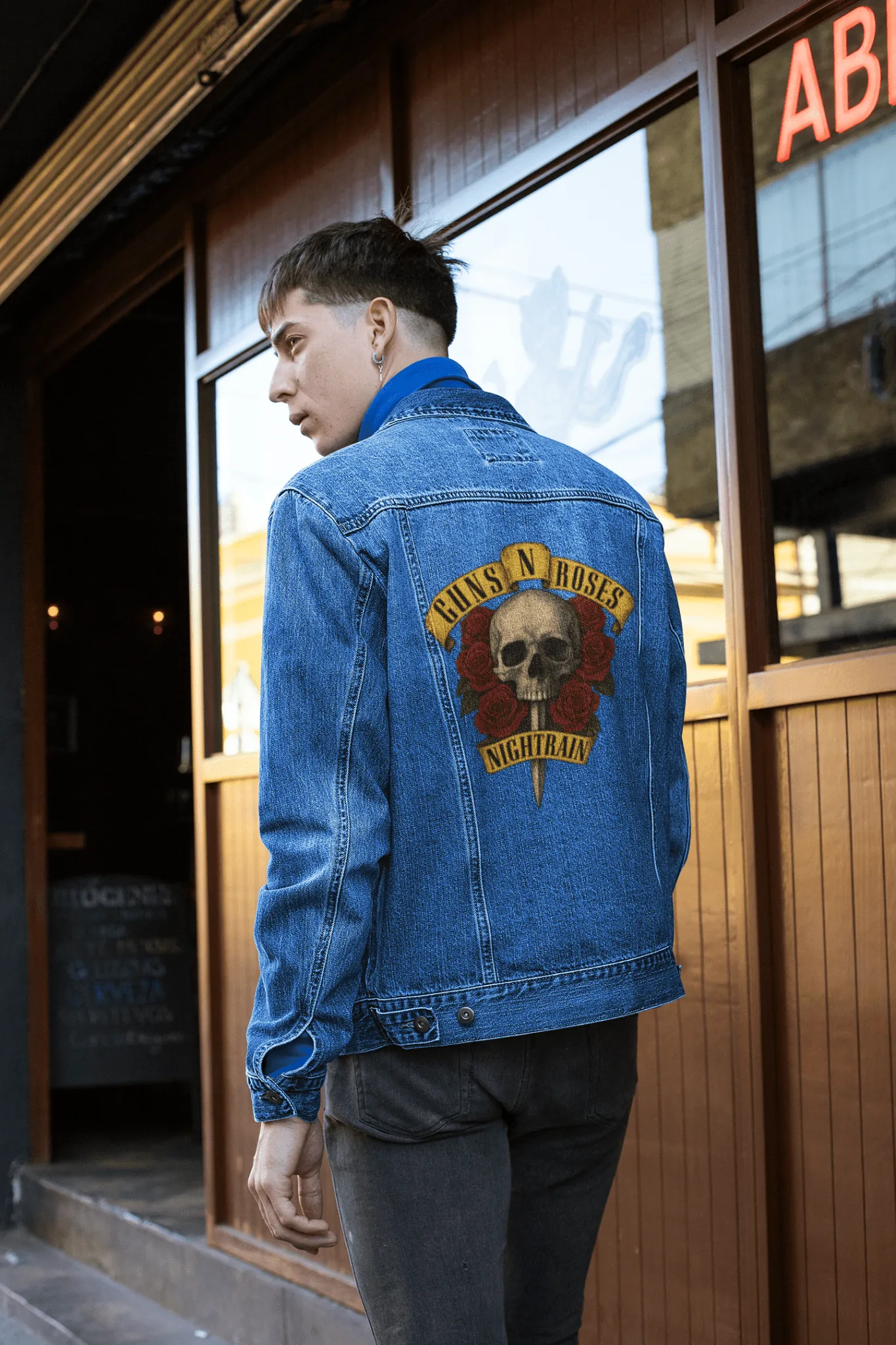 ["Premium Guns N' Roses Nightrain Denim Jacket | Limited Edition by YORD (Denim) - photo 1 of 6", "Premium Guns N' Roses Nightrain Denim Jacket | Limited Edition by YORD (Denim) - photo 2 of 6", "Premium Guns N' Roses Nightrain Denim Jacket | Limited Edition by YORD (Denim) - photo 3 of 6", "Premium Guns N' Roses Nightrain Denim Jacket | Limited Edition by YORD (Denim) - photo 4 of 6", "Premium Guns N' Roses Nightrain Denim Jacket | Limited Edition by YORD (Denim) - photo 5 of 6", "Premium Guns N' Roses Nig