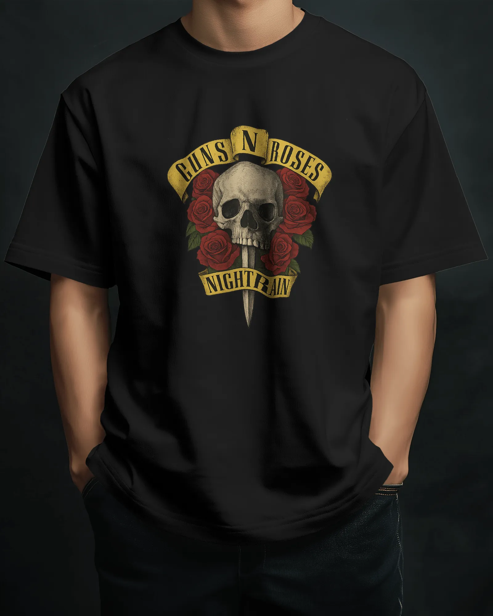 Premium Guns N' Roses Nightrain Skull Logo Band T-Shirt