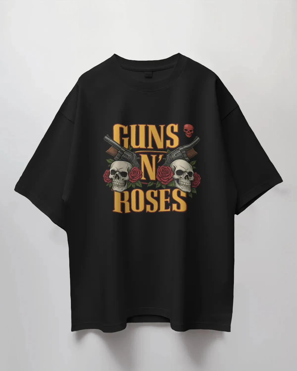 Premium Guns N' Roses Skull & Rose Oversized T-shirt