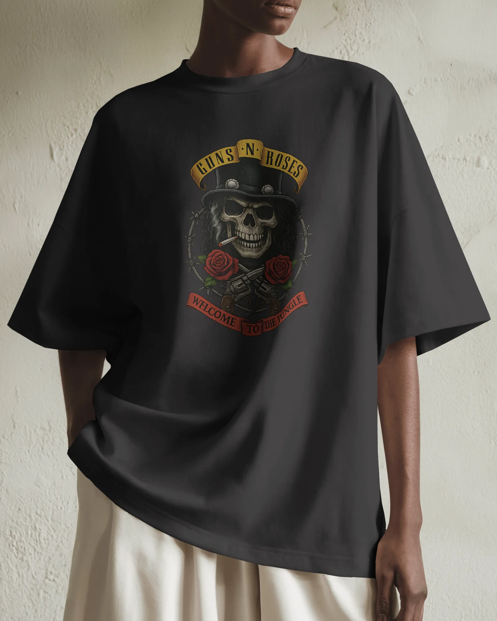 ["Premium Guns N' Roses 'Welcome to the Jungle' Oversized T-shirt by YORD (T-Shirts) - photo 1 of 8", "Premium Guns N' Roses 'Welcome to the Jungle' Oversized T-shirt by YORD (T-Shirts) - photo 2 of 8", "Premium Guns N' Roses 'Welcome to the Jungle' Oversized T-shirt by YORD (T-Shirts) - photo 3 of 8", "Premium Guns N' Roses 'Welcome to the Jungle' Oversized T-shirt by YORD (T-Shirts) - photo 4 of 8", "Premium Guns N' Roses 'Welcome to the Jungle' Oversized T-shirt by YORD (T-Shirts) - photo 5 of 8", "Premi