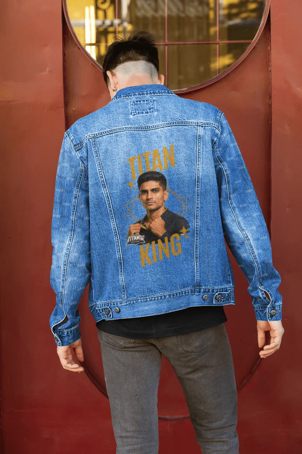 Premium Hand Painted Titan King GT Denim Jacket | IPL Fan Edition