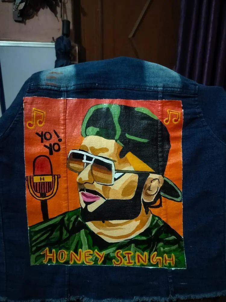Premium Handpainted Honey Singh Denim Jacket - Limited Edition Concert Collection - alternate view