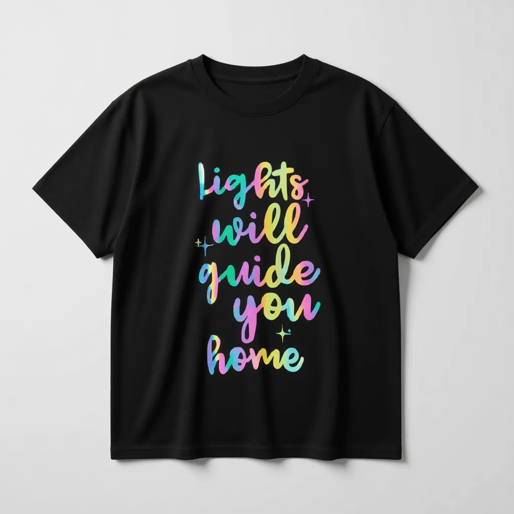Premium Rainbow Reflector Coldplay Concert "Lights Will Guide You Home" Oversized T-shirt - alternate view
