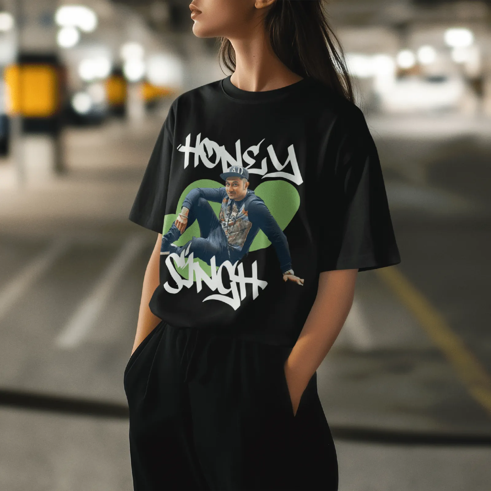 Exclusive Honey Singh Signature Oversized Concert T-Shirt - Limited Edition Luxury Streetwear  With TWO Fridge Magnets FREE - alternate view