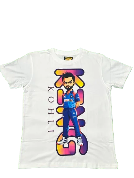 Premium Virat Kohli India Cricket Cartoon Regular T-Shirt - Limited Edition - alternate view