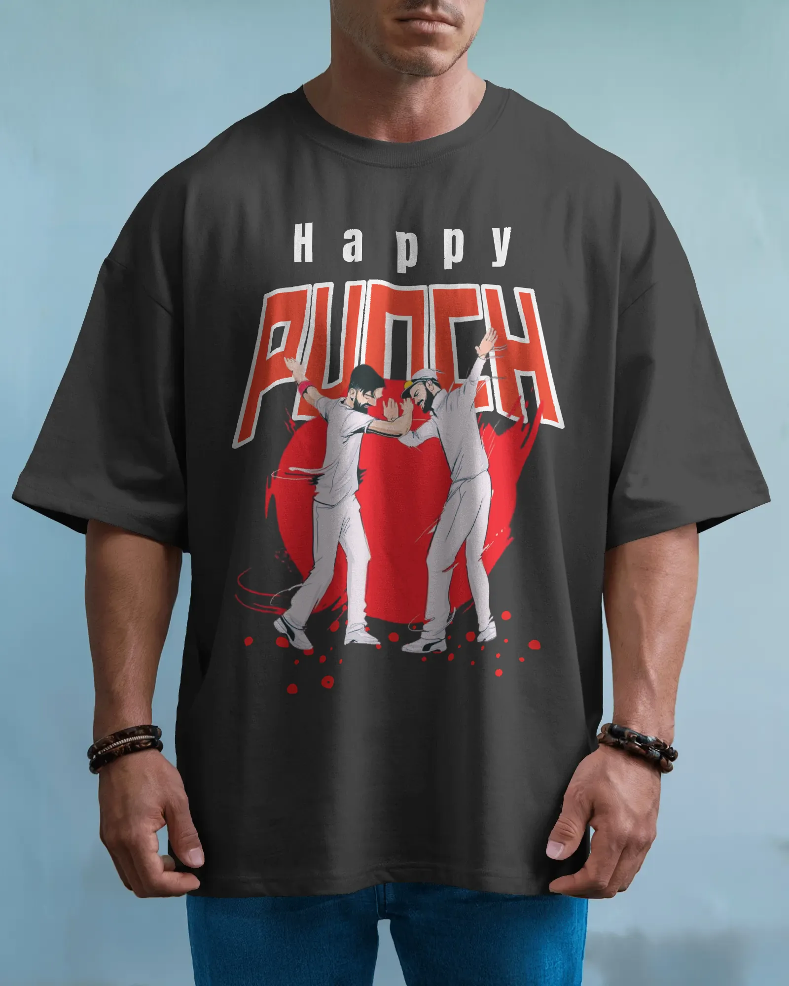 ['Premium IPL Happy Punch Oversized T-shirt | Limited Edition by YORD (T-Shirts) - photo 1 of 5', 'Premium IPL Happy Punch Oversized T-shirt | Limited Edition by YORD (T-Shirts) - photo 2 of 5', 'Premium IPL Happy Punch Oversized T-shirt | Limited Edition by YORD (T-Shirts) - photo 3 of 5', 'Premium IPL Happy Punch Oversized T-shirt | Limited Edition by YORD (T-Shirts) - photo 4 of 5', 'Premium IPL Happy Punch Oversized T-shirt | Limited Edition by YORD (T-Shirts) - photo 5 of 5']