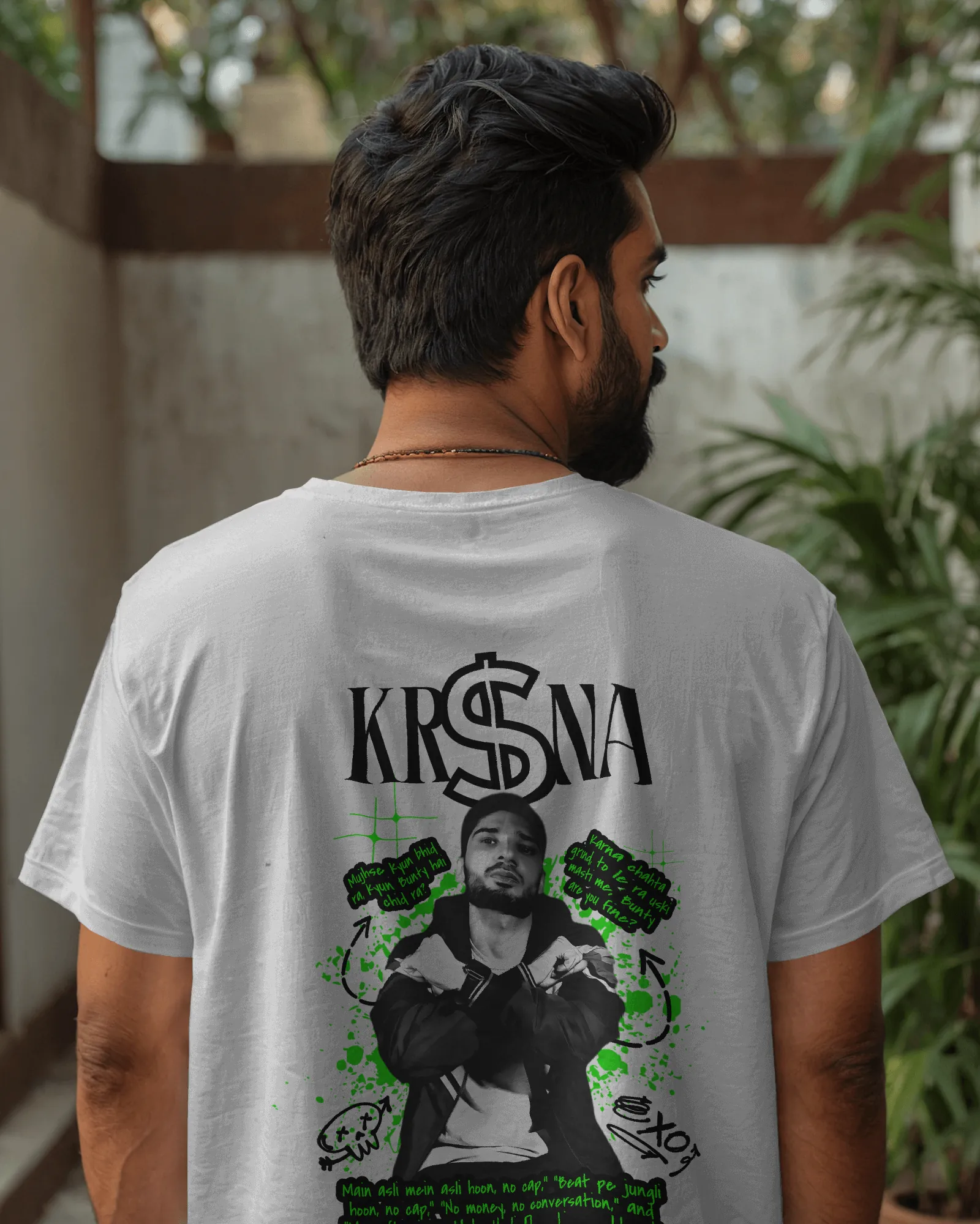 Premium Hand Printed KR$NA Oversized White T-shirt | Limited Edition - alternate view