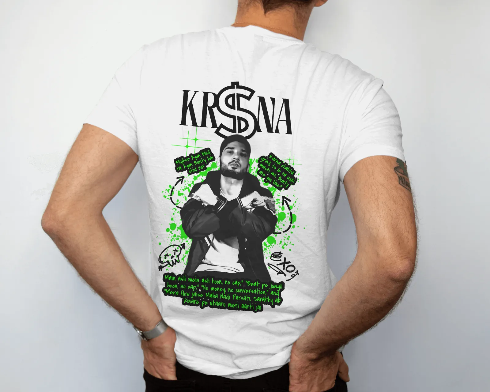 ['Premium KRSNA Graphic Typography Regular Fit T-shirt by YORD (T-Shirts) - photo 1 of 6', 'Premium KRSNA Graphic Typography Regular Fit T-shirt by YORD (T-Shirts) - photo 2 of 6', 'Premium KRSNA Graphic Typography Regular Fit T-shirt by YORD (T-Shirts) - photo 3 of 6', 'Premium KRSNA Graphic Typography Regular Fit T-shirt by YORD (T-Shirts) - photo 4 of 6', 'Premium KRSNA Graphic Typography Regular Fit T-shirt by YORD (T-Shirts) - photo 5 of 6', 'Premium KRSNA Graphic Typography Regular Fit T-shirt by YORD