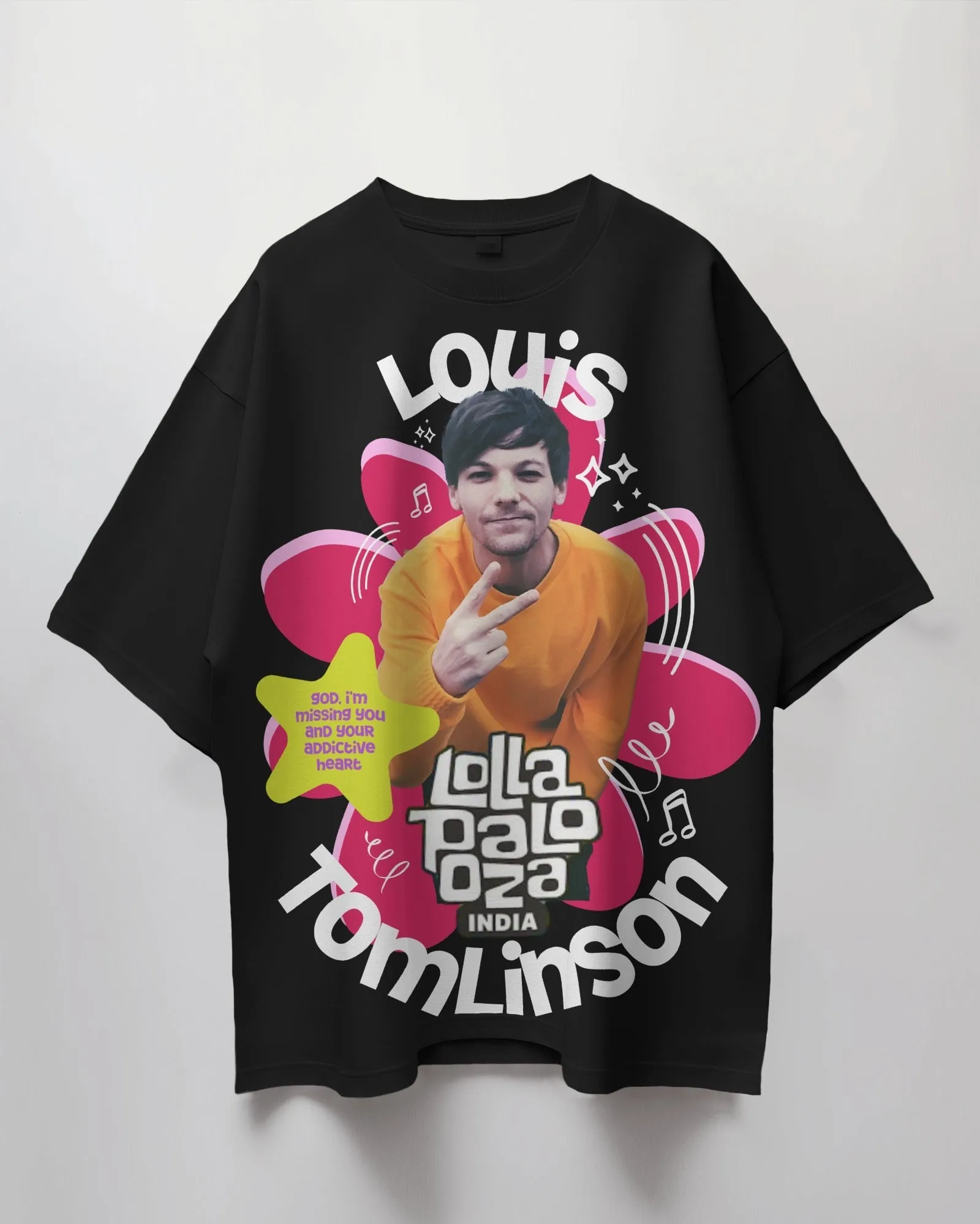 Premium Louis Tomlinson Oversized T-Shirt – Lollapalooza India Exclusive Luxury Merch