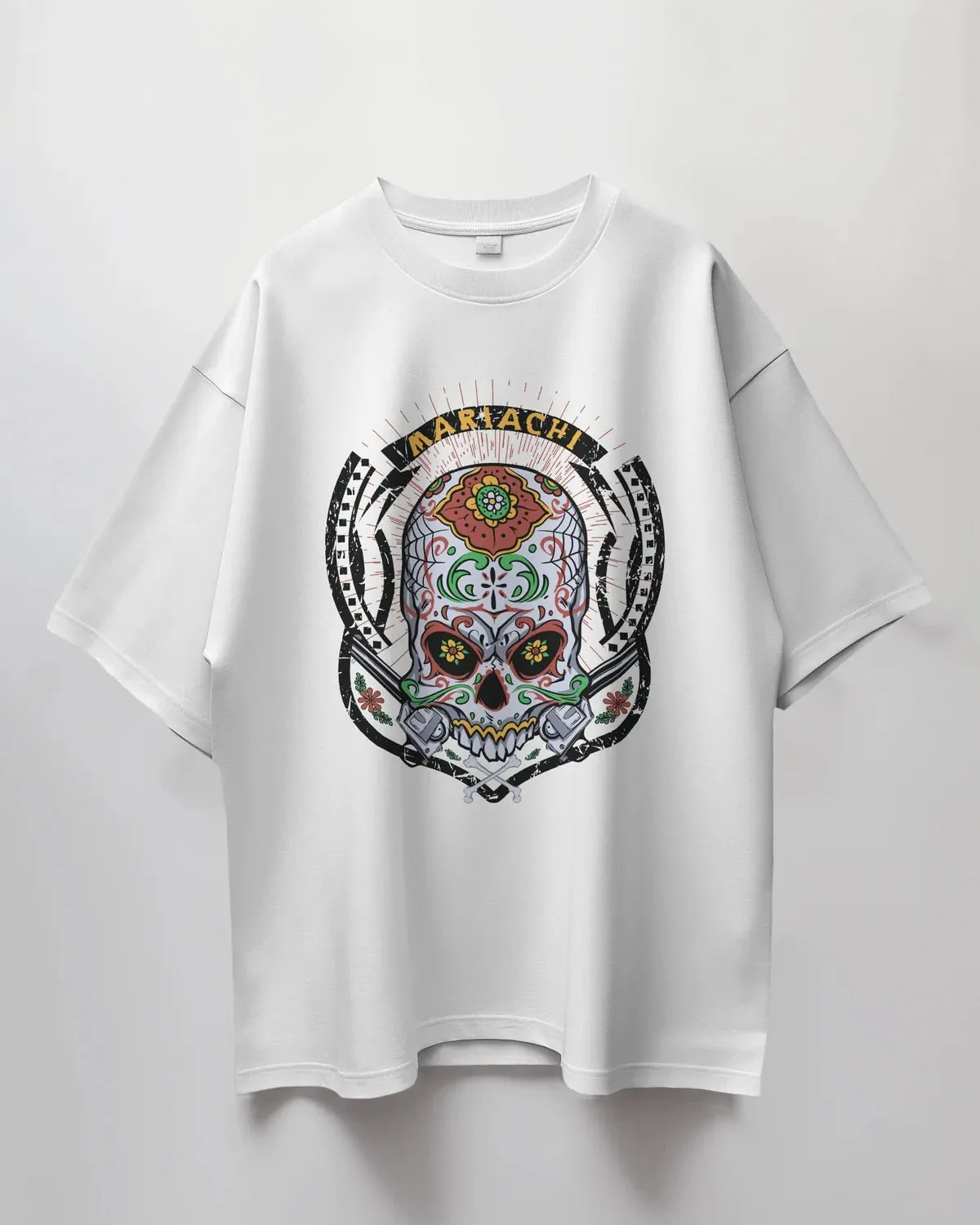 Premium Mariachi Sugar Skull Oversized T-shirt