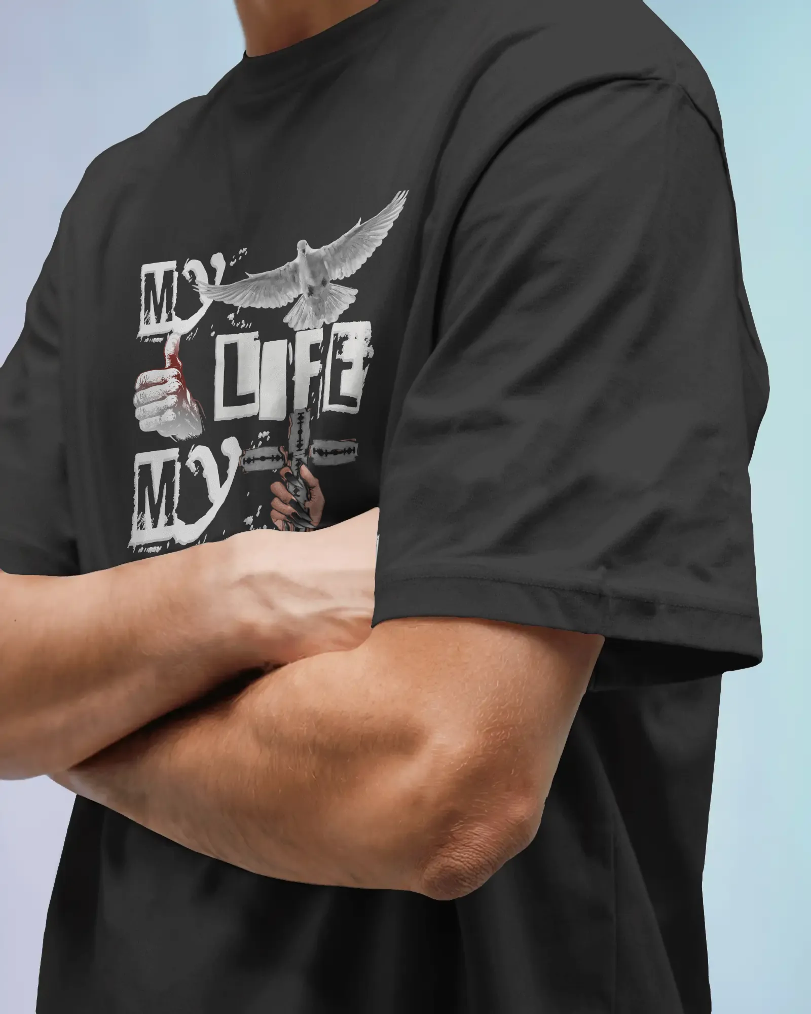 Premium 'My Life My Choice' Oversized Graphic T-shirt - alternate view