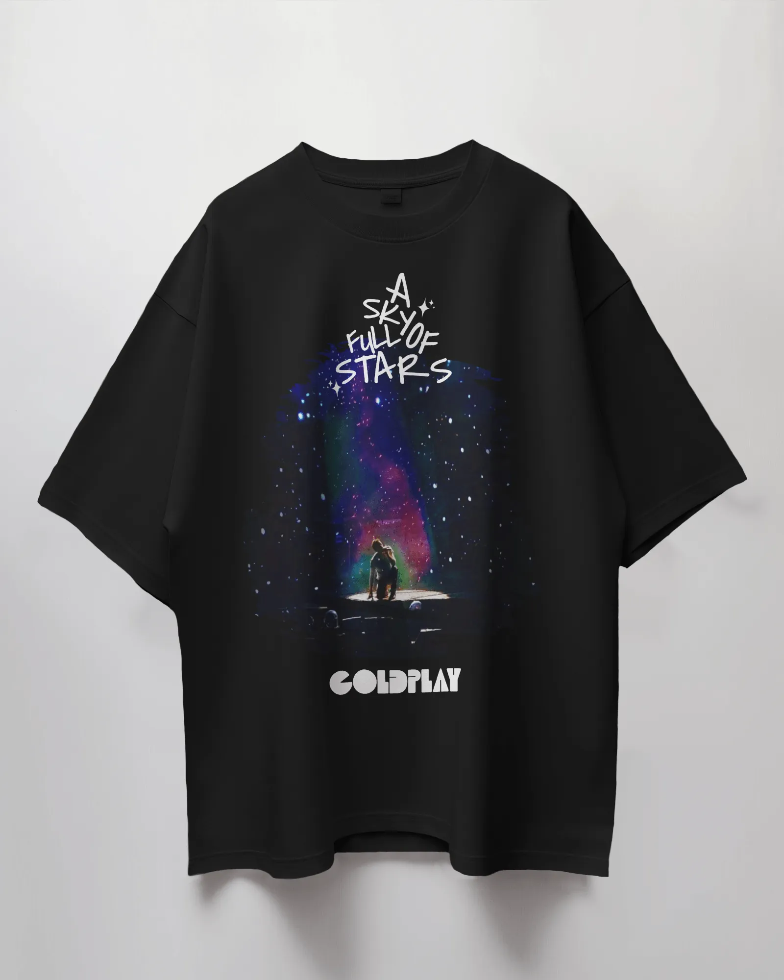 Premium Oversize Coldplay Concert T-Shirt – French Terry Cotton, 240 GSM