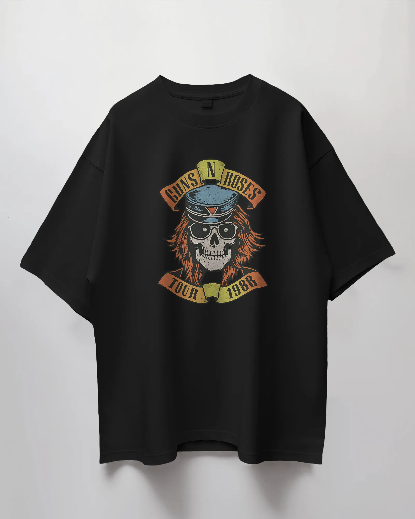 Premium Oversized Guns N' Roses 1988 Tour Skull T-shirt