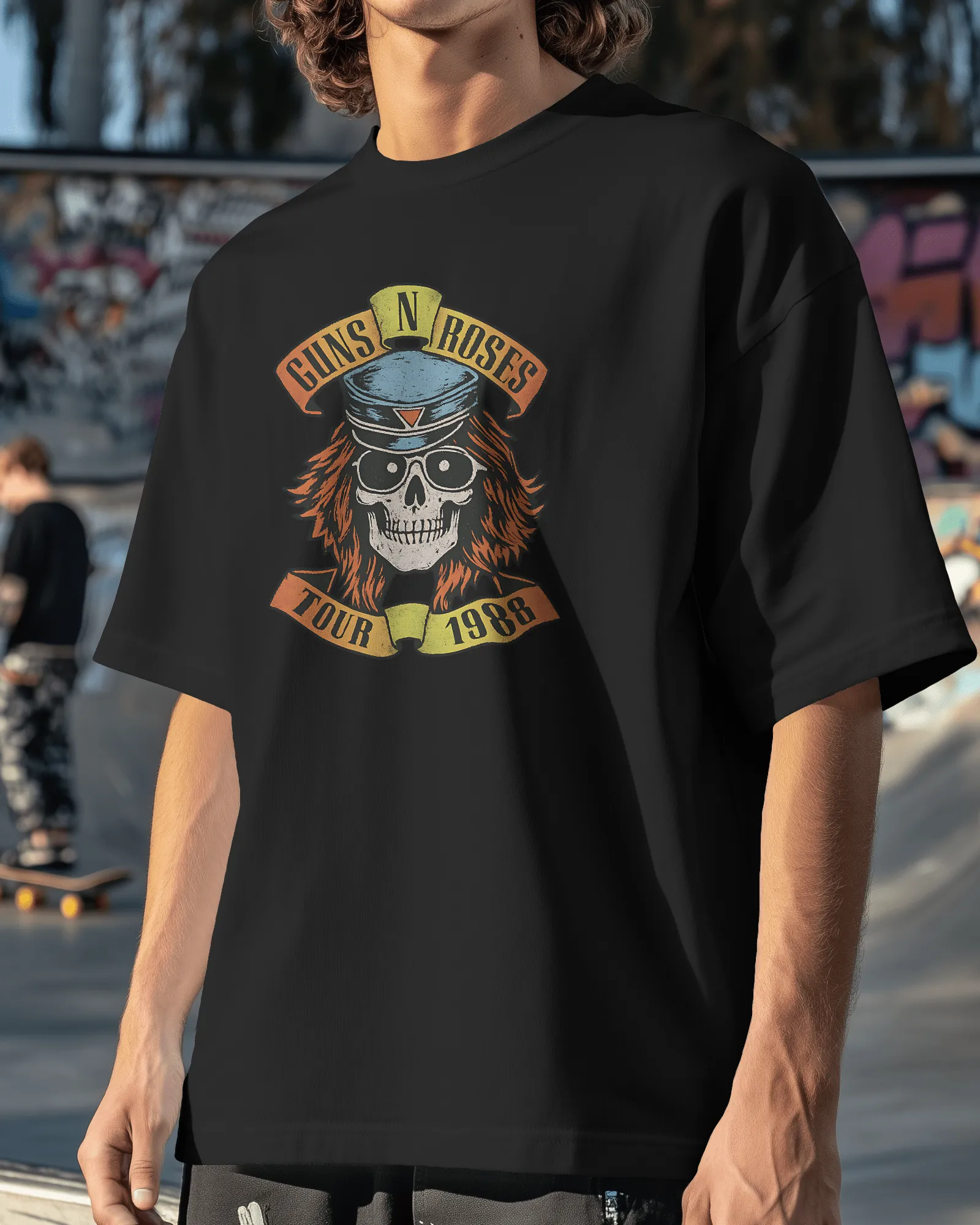 ["Premium Oversized Guns N' Roses 1988 Tour Skull T-shirt by YORD (T-Shirts) - photo 1 of 8", "Premium Oversized Guns N' Roses 1988 Tour Skull T-shirt by YORD (T-Shirts) - photo 2 of 8", "Premium Oversized Guns N' Roses 1988 Tour Skull T-shirt by YORD (T-Shirts) - photo 3 of 8", "Premium Oversized Guns N' Roses 1988 Tour Skull T-shirt by YORD (T-Shirts) - photo 4 of 8", "Premium Oversized Guns N' Roses 1988 Tour Skull T-shirt by YORD (T-Shirts) - photo 5 of 8", "Premium Oversized Guns N' Roses 1988 Tour Sku