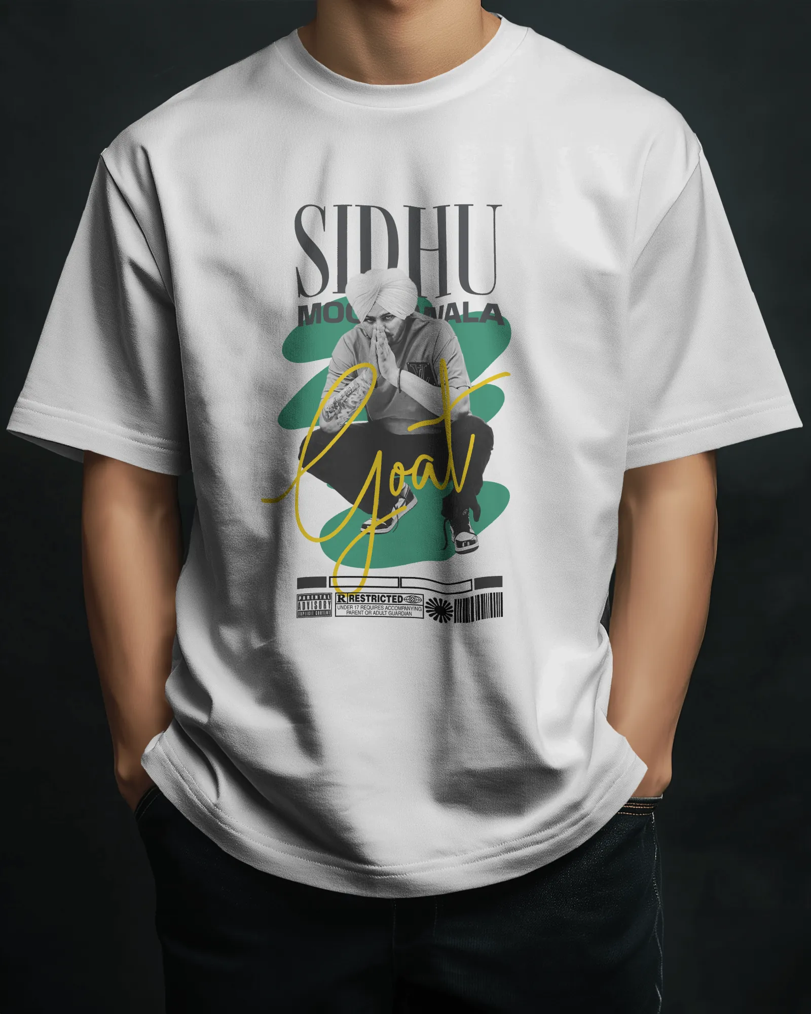 ['Premium Oversized SIDHU MOOSEWALA GOAT White T-shirt by YORD (T-Shirts) - photo 1 of 8', 'Premium Oversized SIDHU MOOSEWALA GOAT White T-shirt by YORD (T-Shirts) - photo 2 of 8', 'Premium Oversized SIDHU MOOSEWALA GOAT White T-shirt by YORD (T-Shirts) - photo 3 of 8', 'Premium Oversized SIDHU MOOSEWALA GOAT White T-shirt by YORD (T-Shirts) - photo 4 of 8', 'Premium Oversized SIDHU MOOSEWALA GOAT White T-shirt by YORD (T-Shirts) - photo 5 of 8', 'Premium Oversized SIDHU MOOSEWALA GOAT White T-shirt by YORD