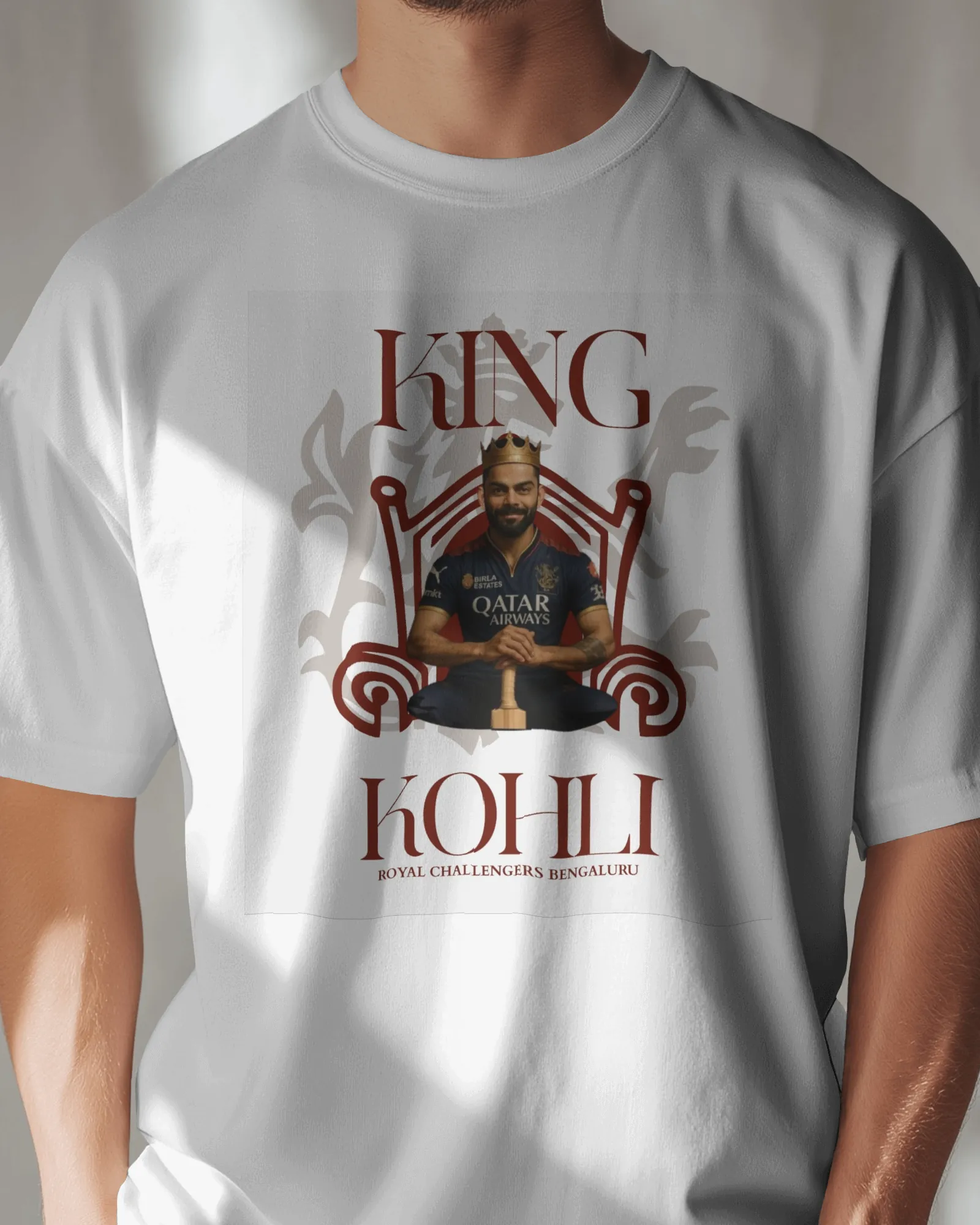 Premium Virat Kohli Cricket Fan White T-shirt Regular