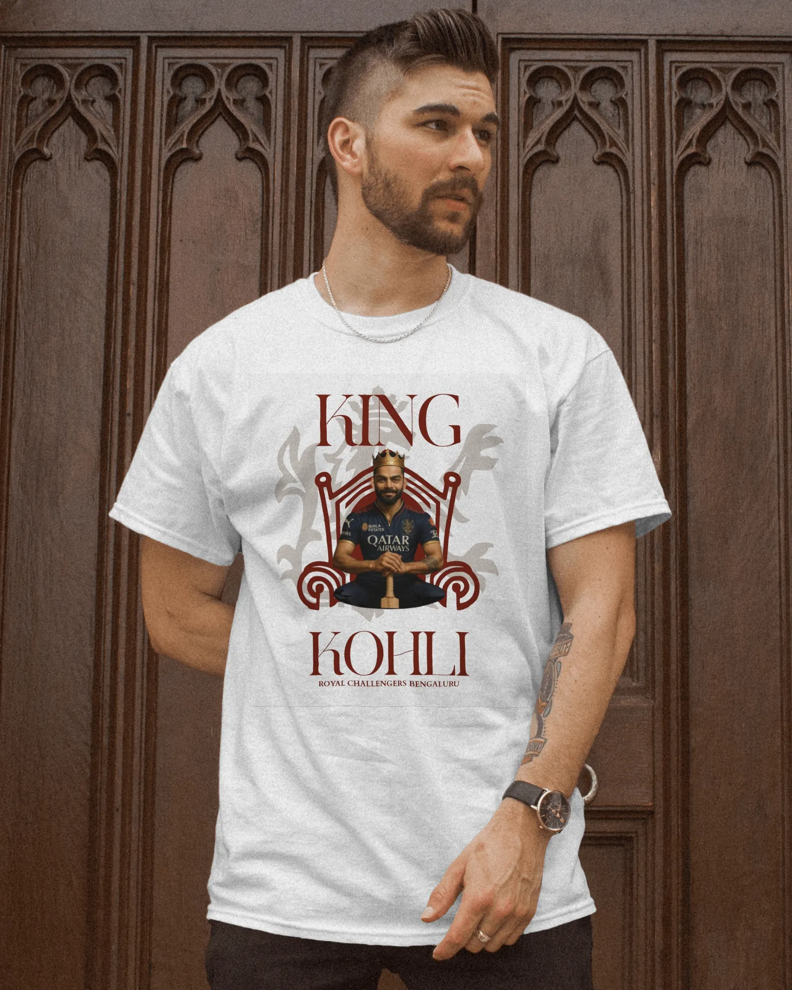 ['Premium Virat Kohli Cricket Fan White T-shirt Regular by YORD (T-Shirts) - photo 1 of 8', 'Premium Virat Kohli Cricket Fan White T-shirt Regular by YORD (T-Shirts) - photo 2 of 8', 'Premium Virat Kohli Cricket Fan White T-shirt Regular by YORD (T-Shirts) - photo 3 of 8', 'Premium Virat Kohli Cricket Fan White T-shirt Regular by YORD (T-Shirts) - photo 4 of 8', 'Premium Virat Kohli Cricket Fan White T-shirt Regular by YORD (T-Shirts) - photo 5 of 8', 'Premium Virat Kohli Cricket Fan White T-shirt Regular b
