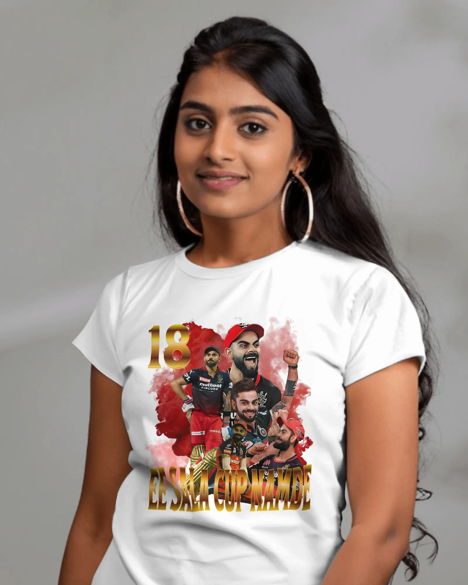 ["Premium RCB Cricket Fan 'Ee Sala Cup Namde' White T-shirt by YORD (T-Shirts) - photo 1 of 8", "Premium RCB Cricket Fan 'Ee Sala Cup Namde' White T-shirt by YORD (T-Shirts) - photo 2 of 8", "Premium RCB Cricket Fan 'Ee Sala Cup Namde' White T-shirt by YORD (T-Shirts) - photo 3 of 8", "Premium RCB Cricket Fan 'Ee Sala Cup Namde' White T-shirt by YORD (T-Shirts) - photo 4 of 8", "Premium RCB Cricket Fan 'Ee Sala Cup Namde' White T-shirt by YORD (T-Shirts) - photo 5 of 8", "Premium RCB Cricket Fan 'Ee Sala Cu