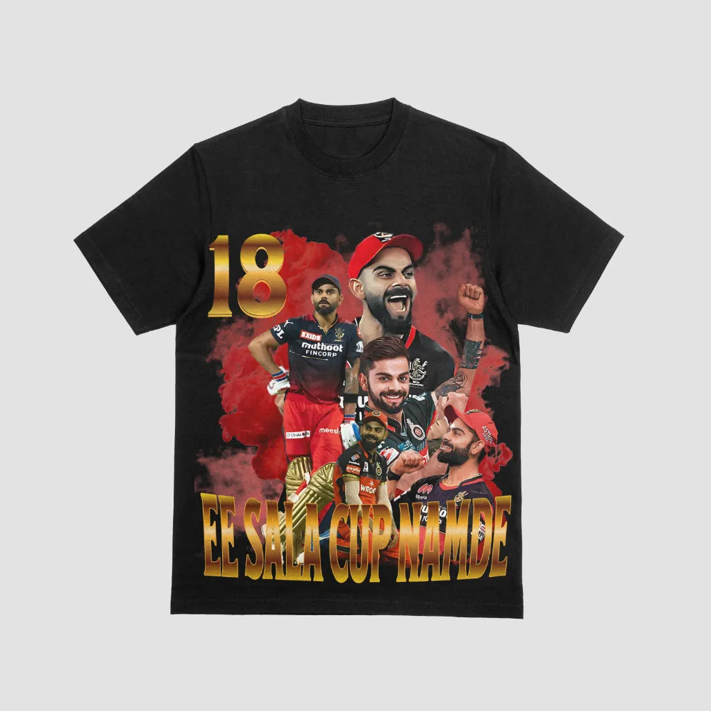 ["Premium RCB Cricket Team 'EE SALA CUP NAMDE' Dark Grey T-shirt by YORD (T-Shirts) - photo 1 of 6", "Premium RCB Cricket Team 'EE SALA CUP NAMDE' Dark Grey T-shirt by YORD (T-Shirts) - photo 2 of 6", "Premium RCB Cricket Team 'EE SALA CUP NAMDE' Dark Grey T-shirt by YORD (T-Shirts) - photo 3 of 6", "Premium RCB Cricket Team 'EE SALA CUP NAMDE' Dark Grey T-shirt by YORD (T-Shirts) - photo 4 of 6", "Premium RCB Cricket Team 'EE SALA CUP NAMDE' Dark Grey T-shirt by YORD (T-Shirts) - photo 5 of 6", "Premium RC